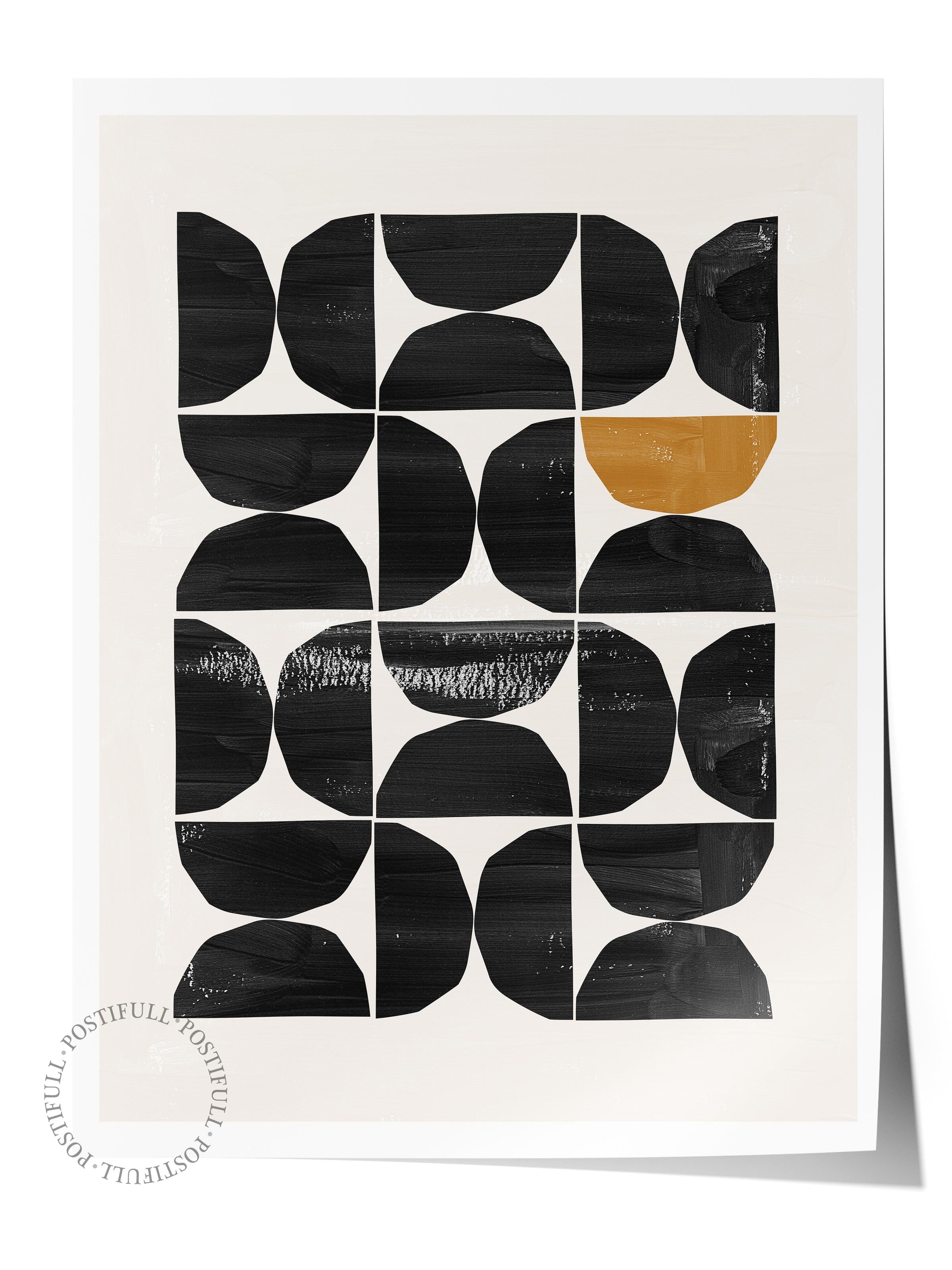 Siyah Beyaz Boho Duvar Dekoru, Çerçevesiz Poster, Çerçevesiz Duvar Tablosu - Fine Art Kağıt