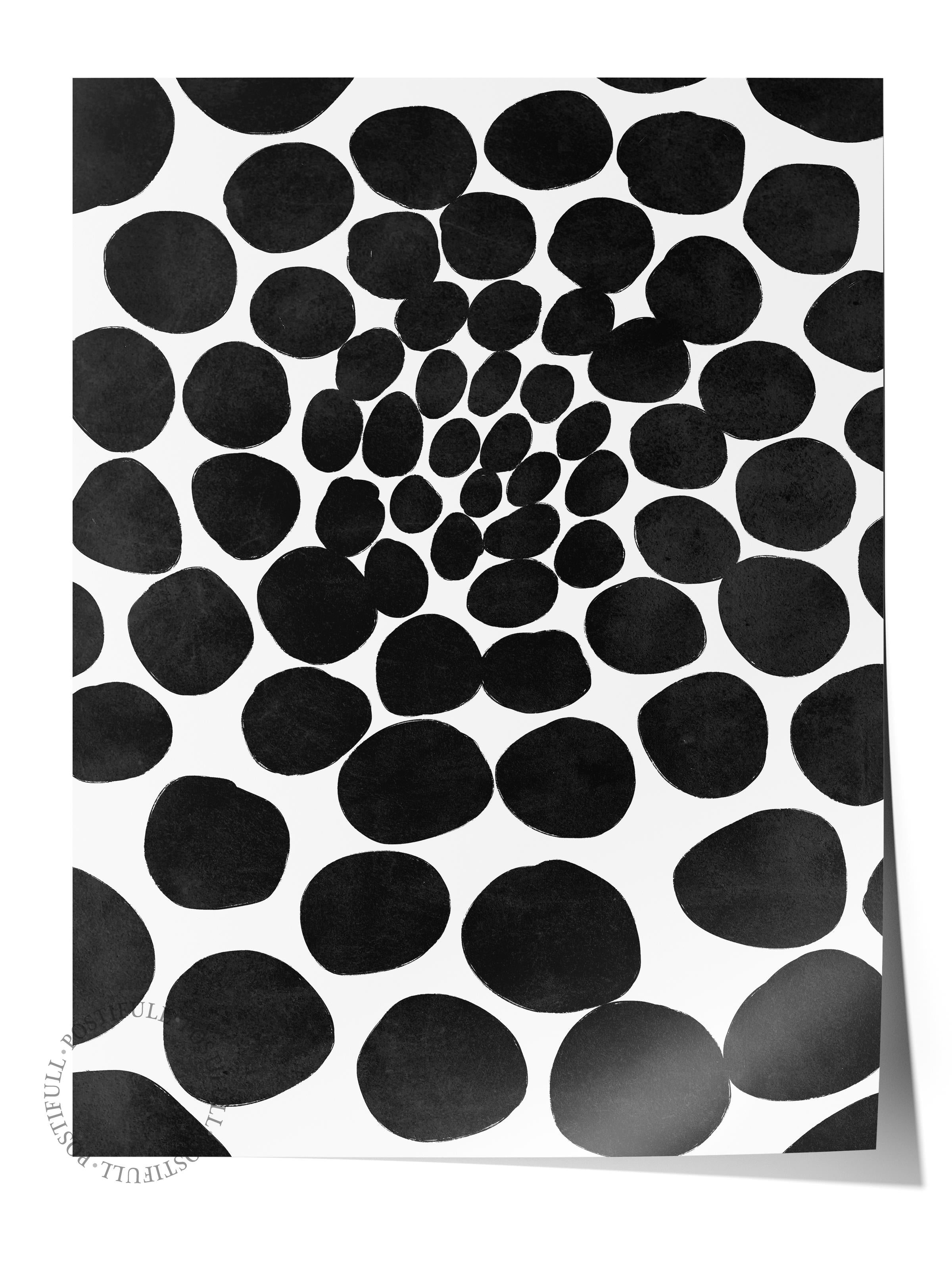 Siyah Beyaz Soyut Temalı Duvar Posteri, Modern Çerçevesiz Poster - Yatak Odası, Salon Duvar Dekoru