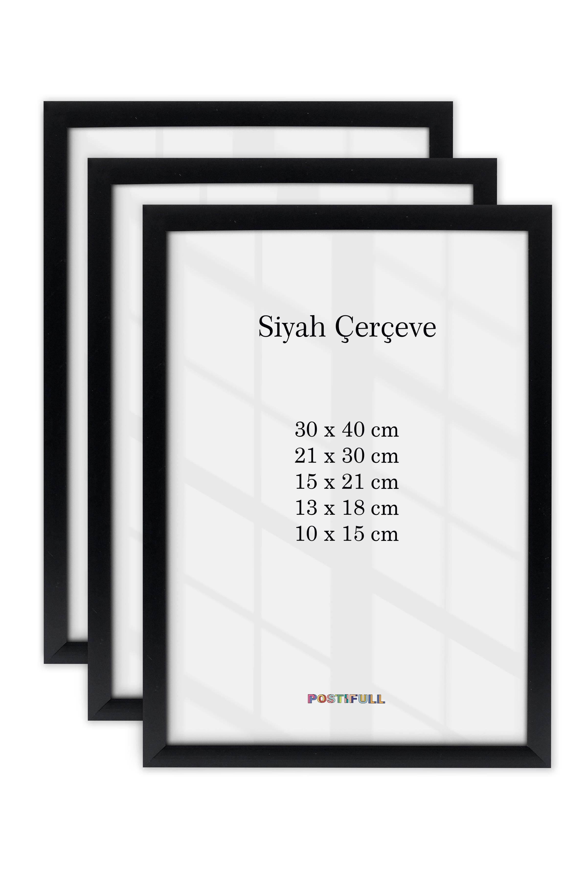 Siyah Çerçeve, 3 Adet Set, Poster ve Fotoğraf Çerçevesi, Resim Duvar Çerçevesi, Salon Çerçevesi