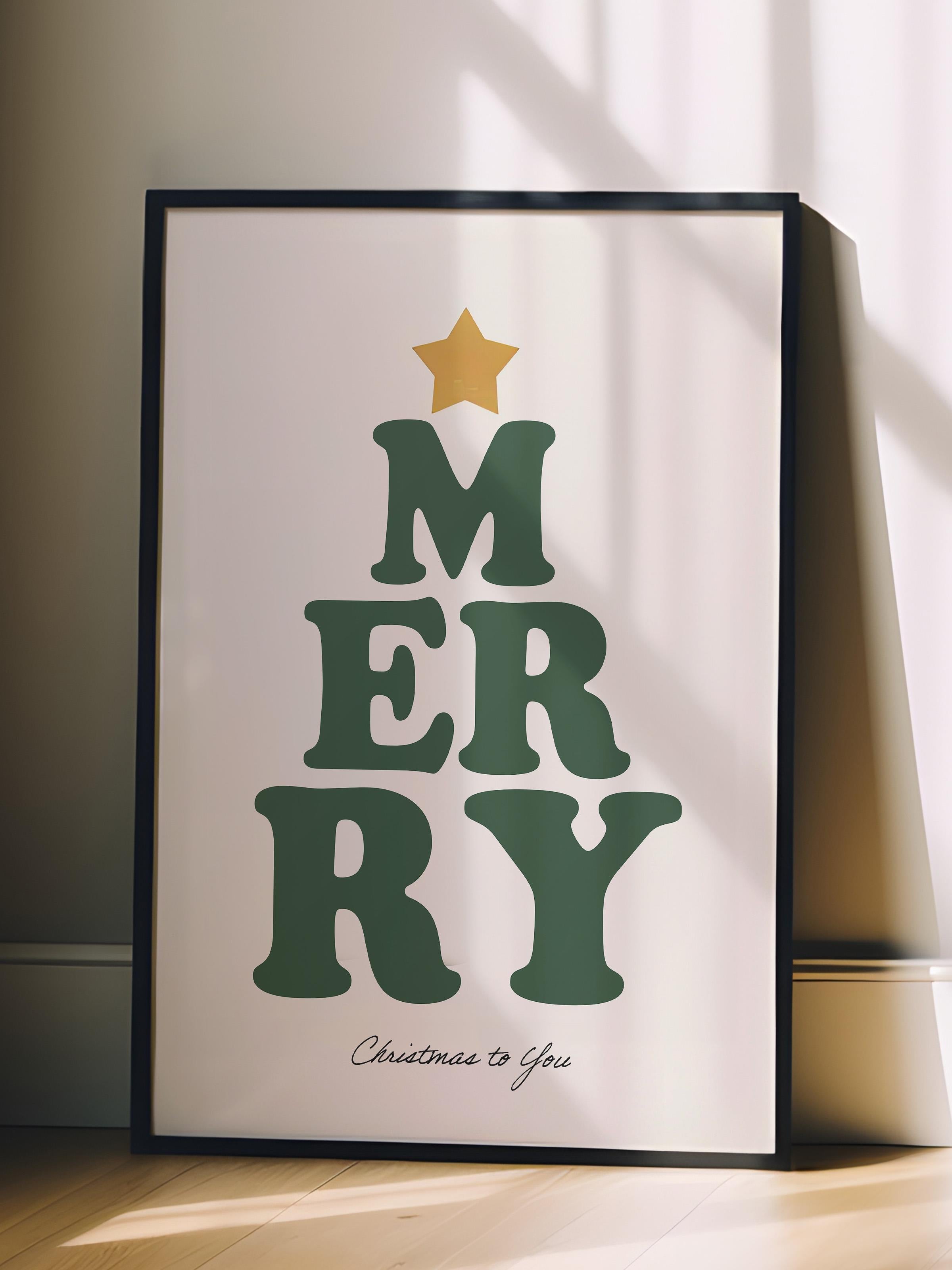 Siyah Çerçeveli Tablo, Çerçeveli Yılbaşı Poster, Yılbaşı Dekoru,Merry Comfort Serisi NO:108684