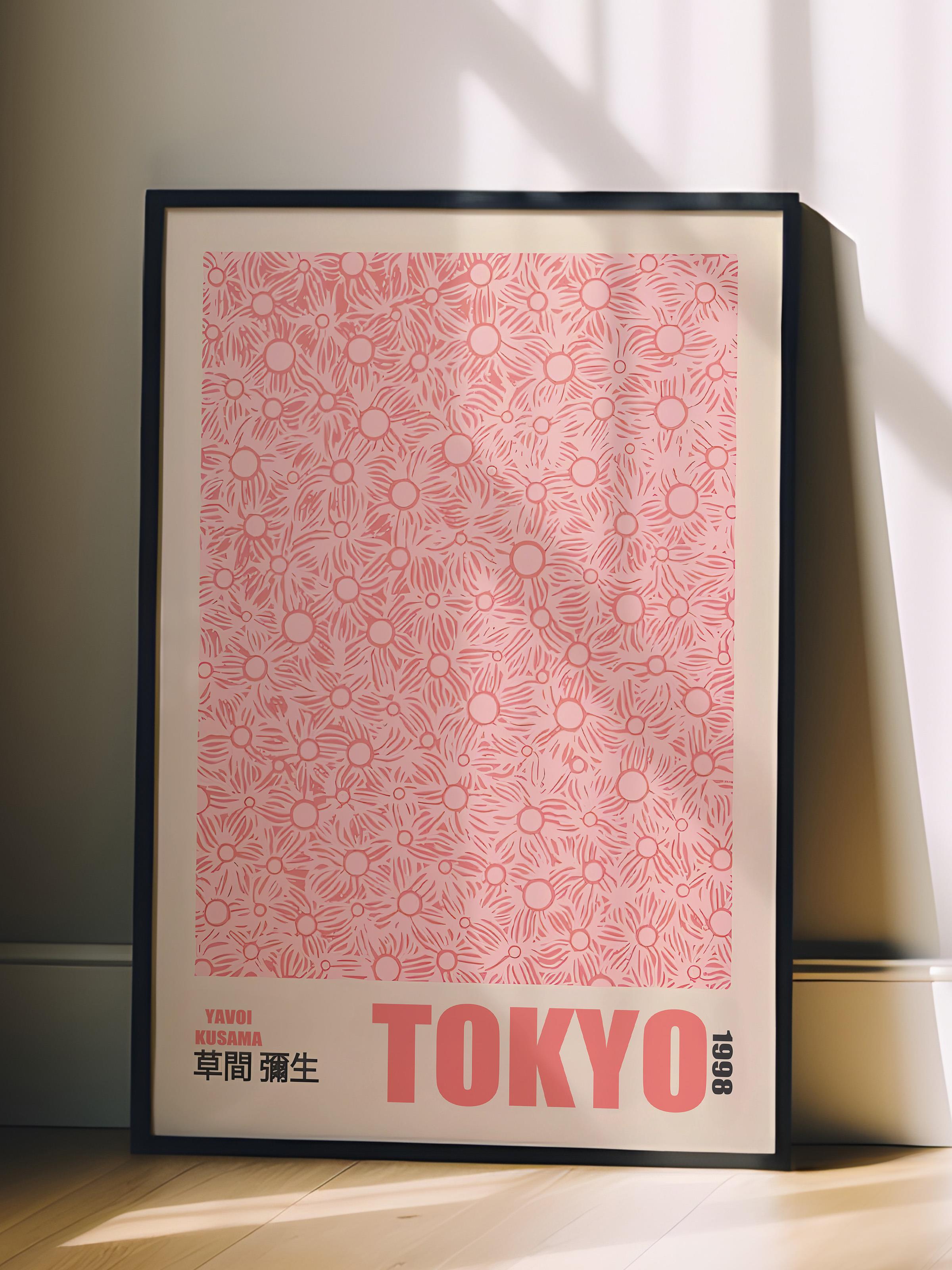 Siyah Çerçeveli Tablo, Poster ve Çerçeve Seti, Yayoi Kusama - Tokyo Comfort Serisi NO:108719