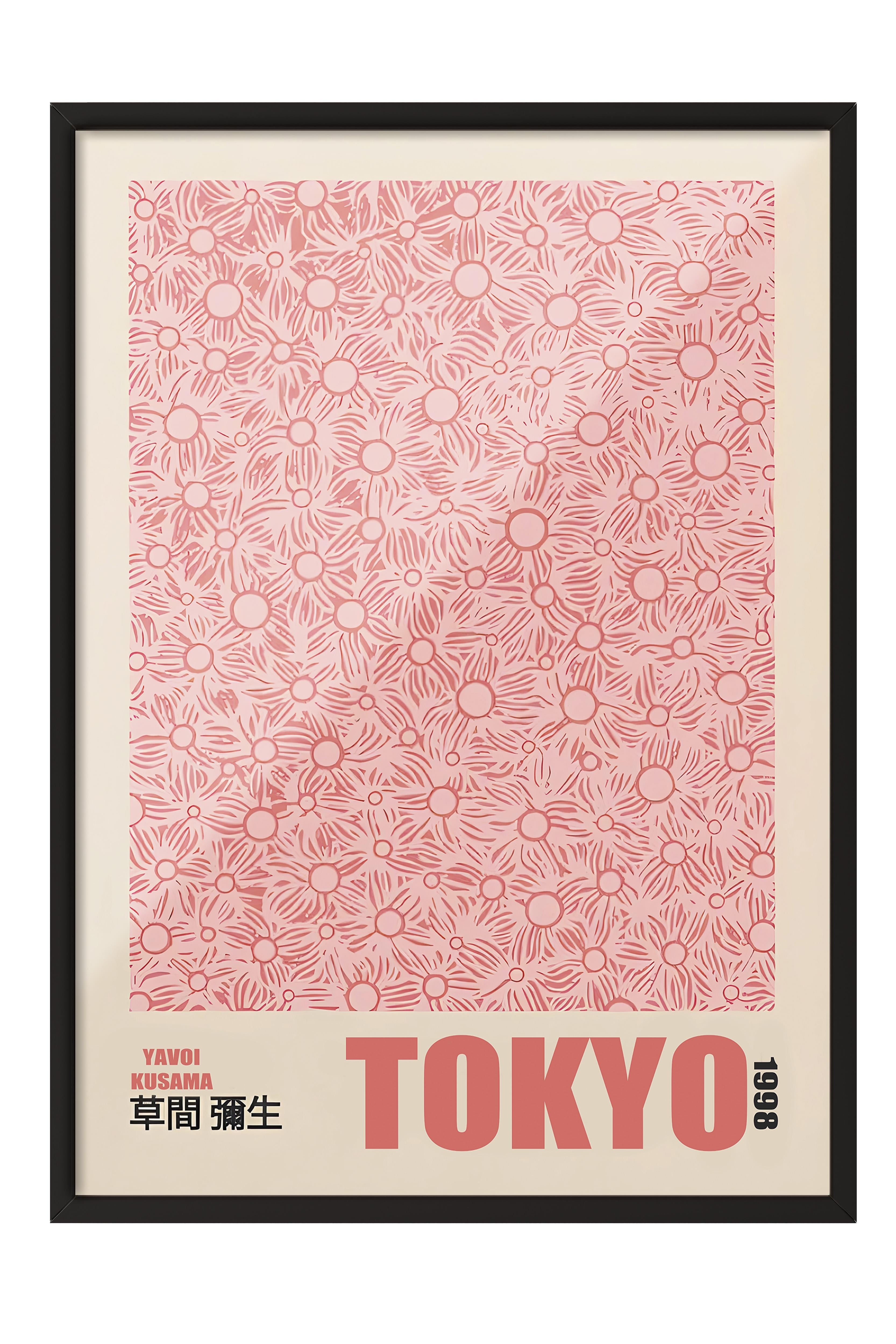 Siyah Çerçeveli Tablo, Poster ve Çerçeve Seti, Yayoi Kusama - Tokyo Comfort Serisi NO:108719