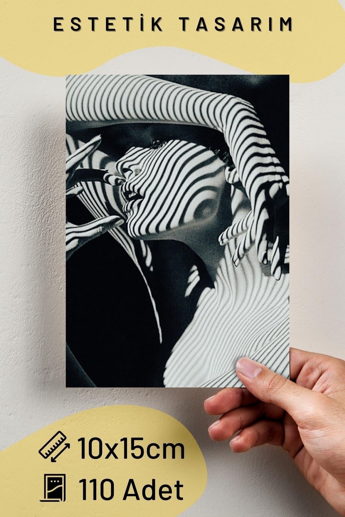 Siyah Ve Beyaz Duvar Posteri Kolaj Set - Arkası Yapışkanlı - 110 Adet - Poster Seti - 10cm*15cm
