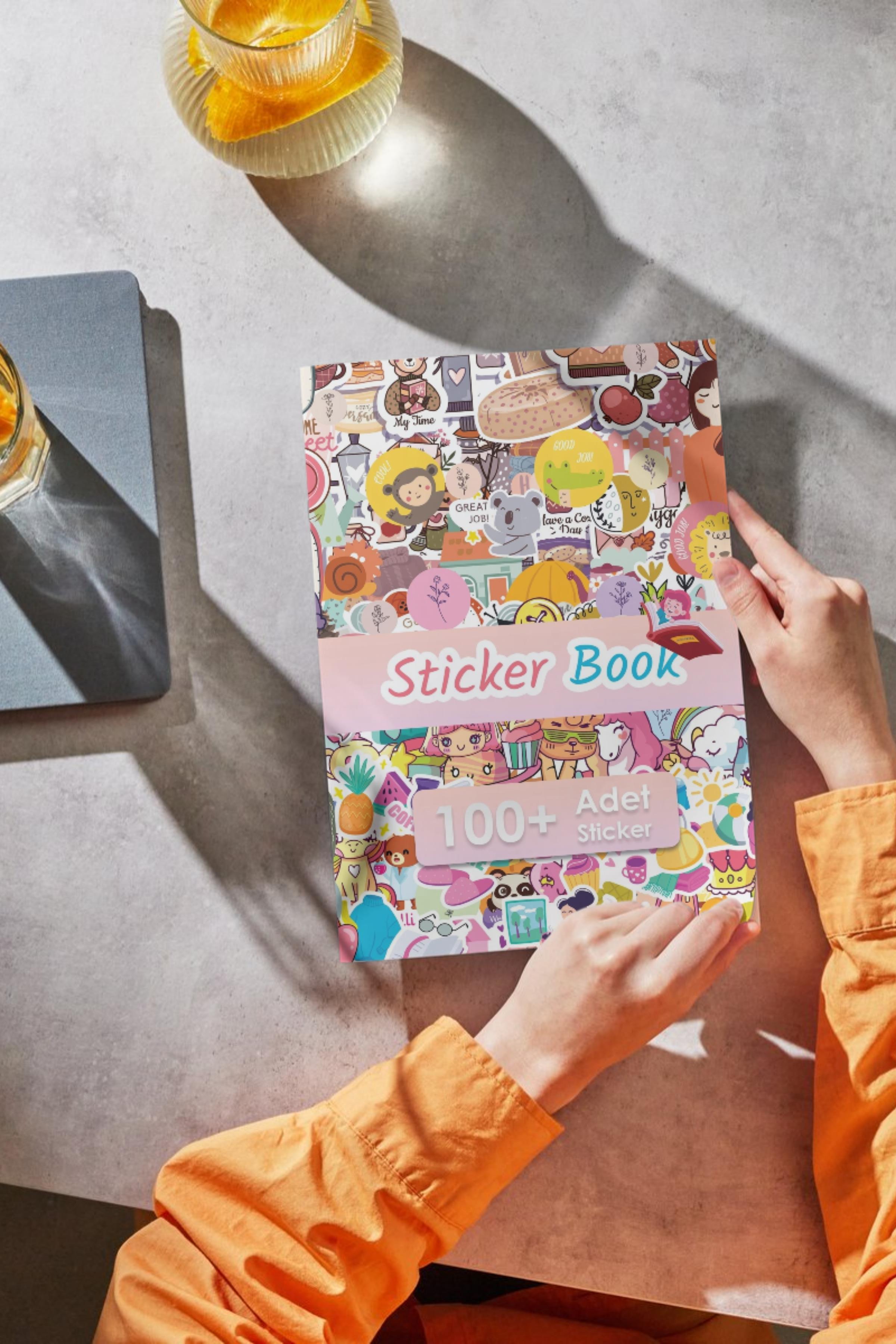 Sticker Defteri, 100 Adet Büyük Boy Sticker Etiket Seti, Mavi Gezi Pul Journal Etiket, Sticker Book