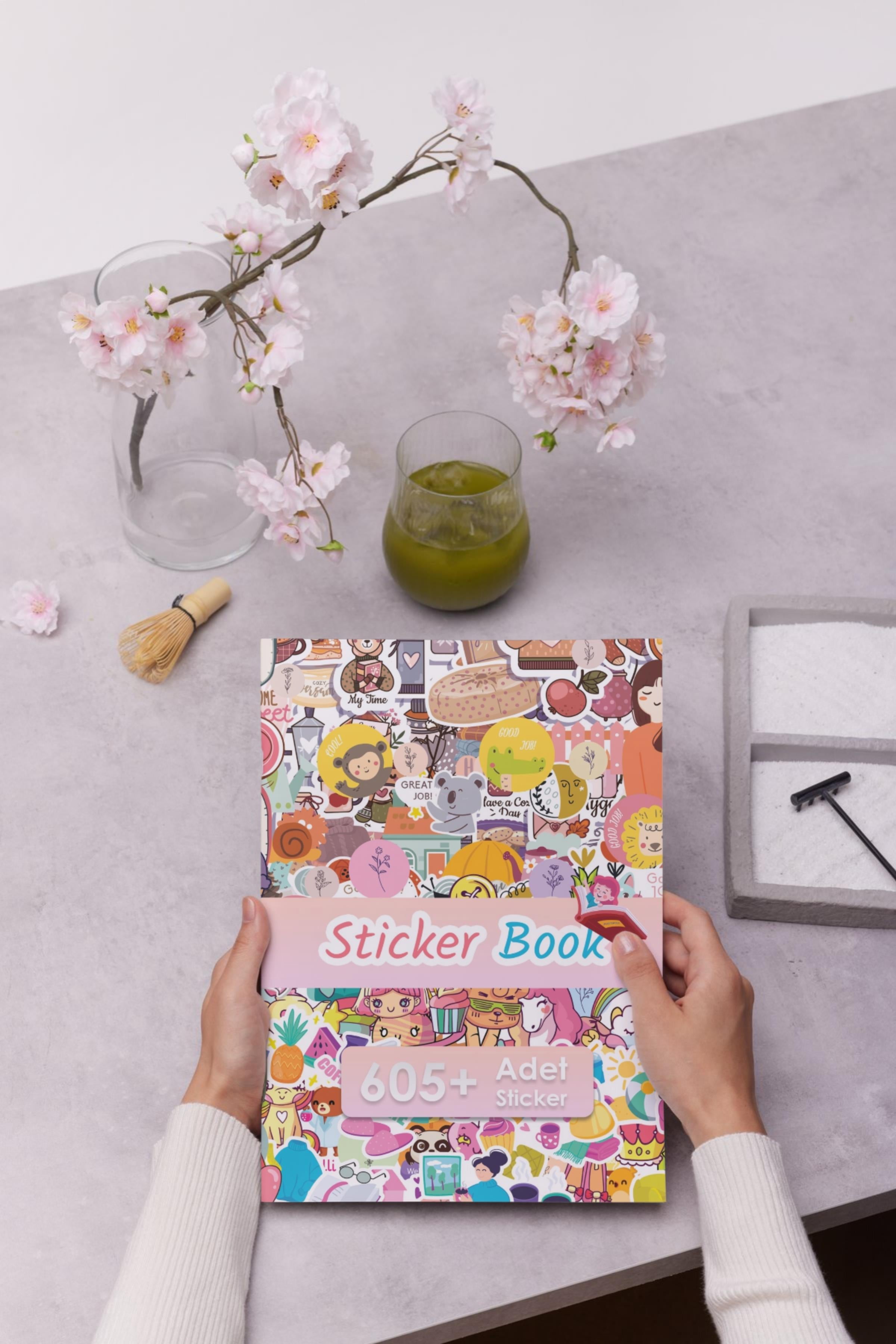 Sticker Defteri, 600 Adet Dev Sticker Etiket Seti, Renkli Kalpler Etiket, Sticker Book, Yapışkanlı