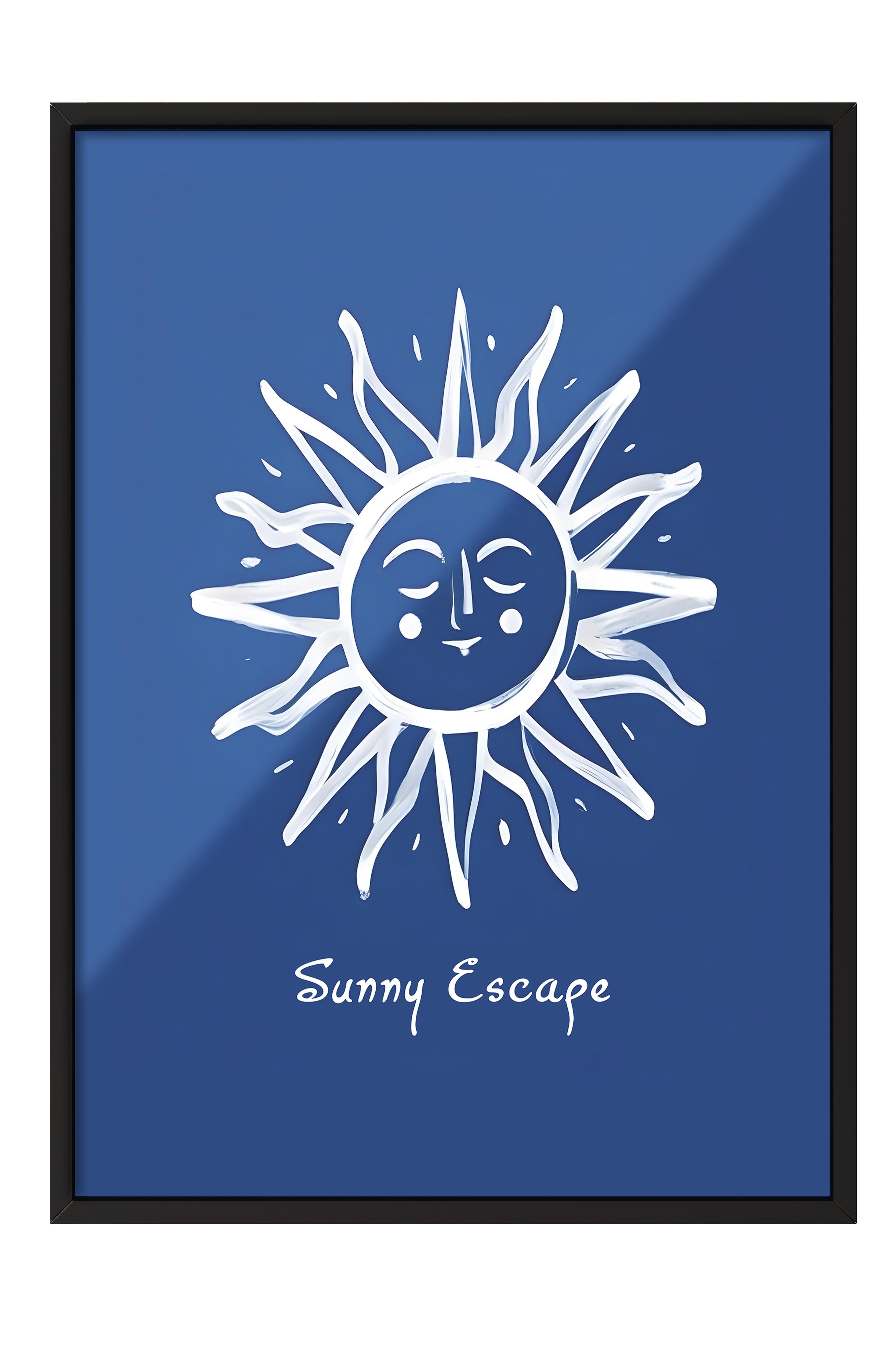 Sunny Escape  Çerçeveli Tablo, Siyah Çerçeve ve Poster, Dikey Duvar Tablosu Comfort Serisi NO:108481