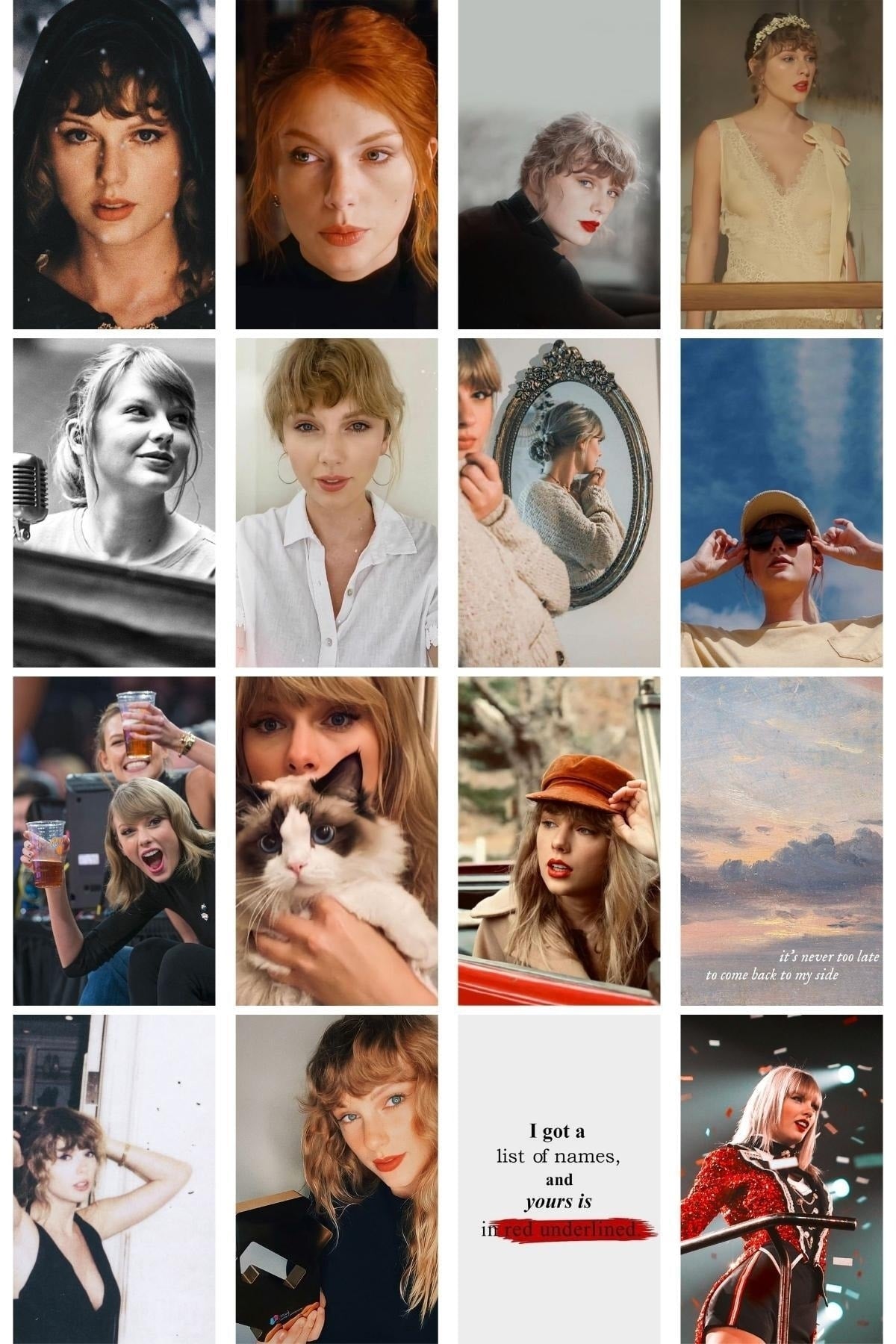 Taylor Swift Poster Seti, Taylor Swift Kolaj Seti, 10x15cm - 40 Adet Poster, Kutulu Set