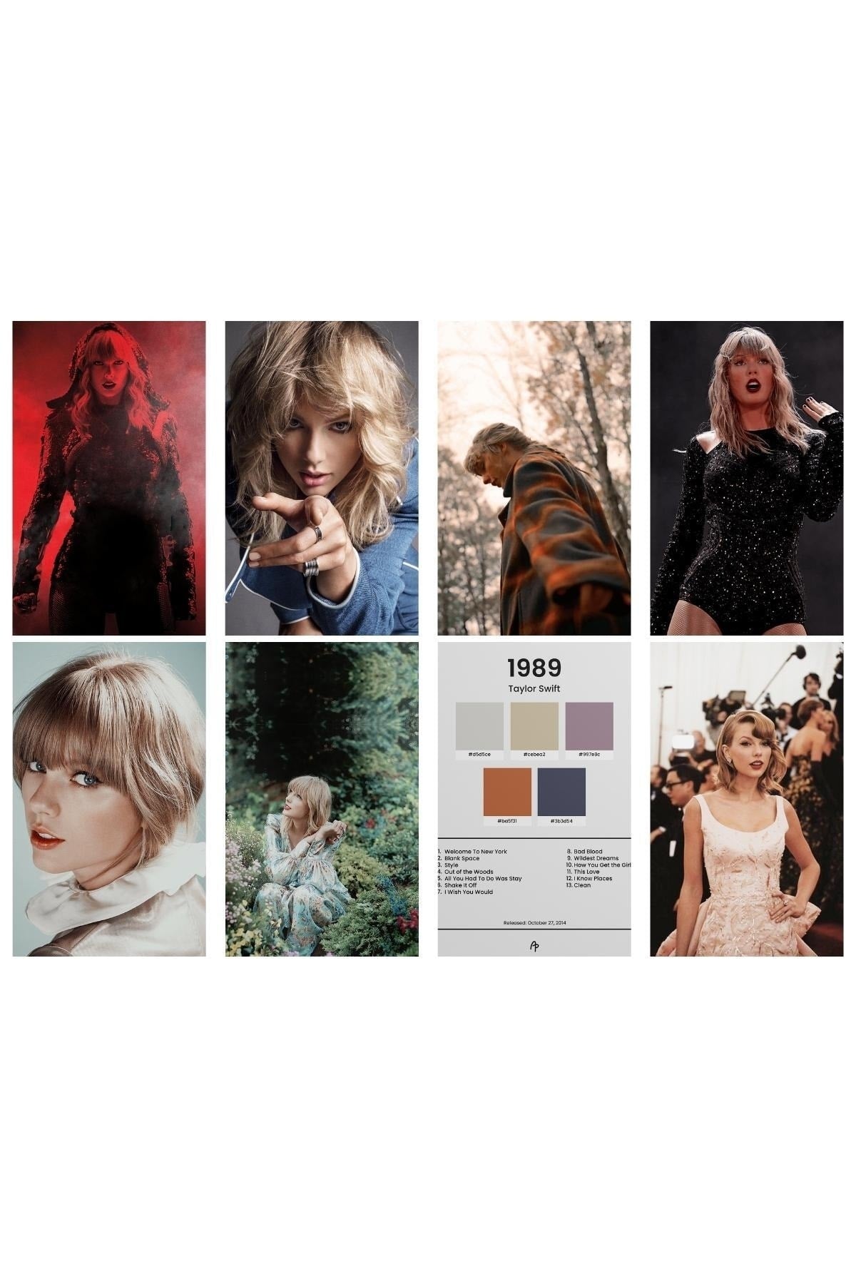 Taylor Swift Poster Seti, Taylor Swift Kolaj Seti, 10x15cm - 40 Adet Poster, Kutulu Set