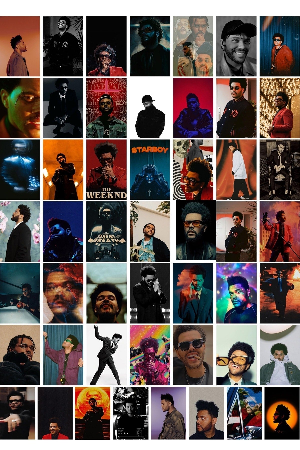 The Weeknd Poster Kolaj Seti - Duvar Posteri - Sticker Bant Hediyeli - 50 Adet - 10*15 Cm