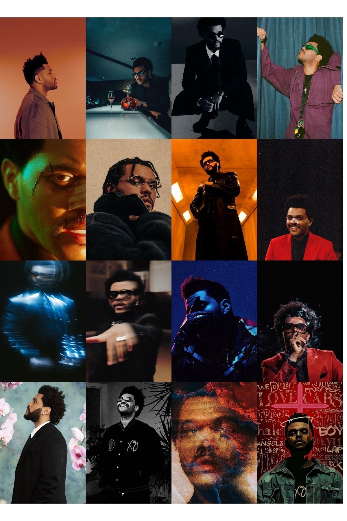 The Weeknd Poster Kolaj Seti - Duvar Posteri - Sticker Bant Hediyeli - 50 Adet - 10*15 Cm