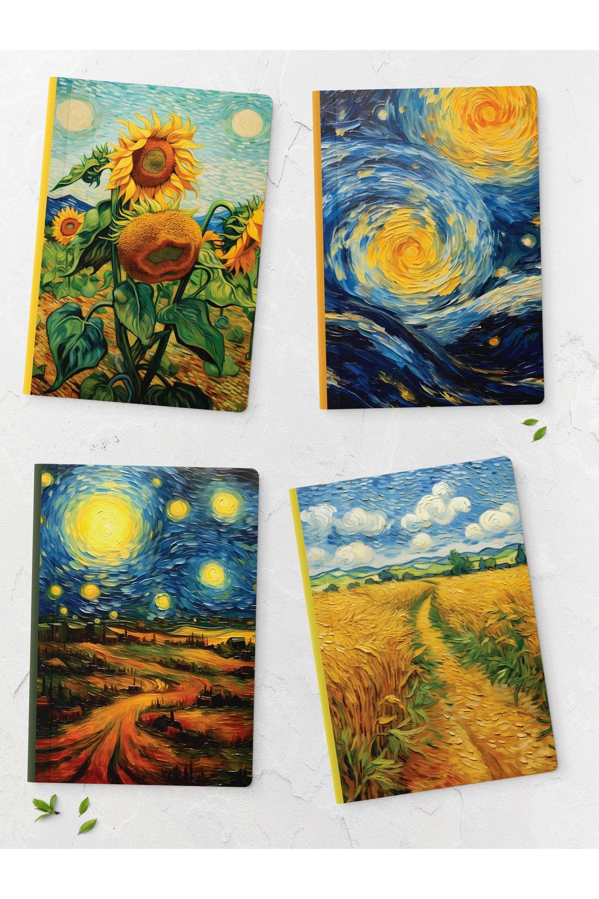 Van Gogh Defter Seti - Sanat Temalı - 4 Adet - 14cm*20cm - 64 Sayfa - Çizgisiz