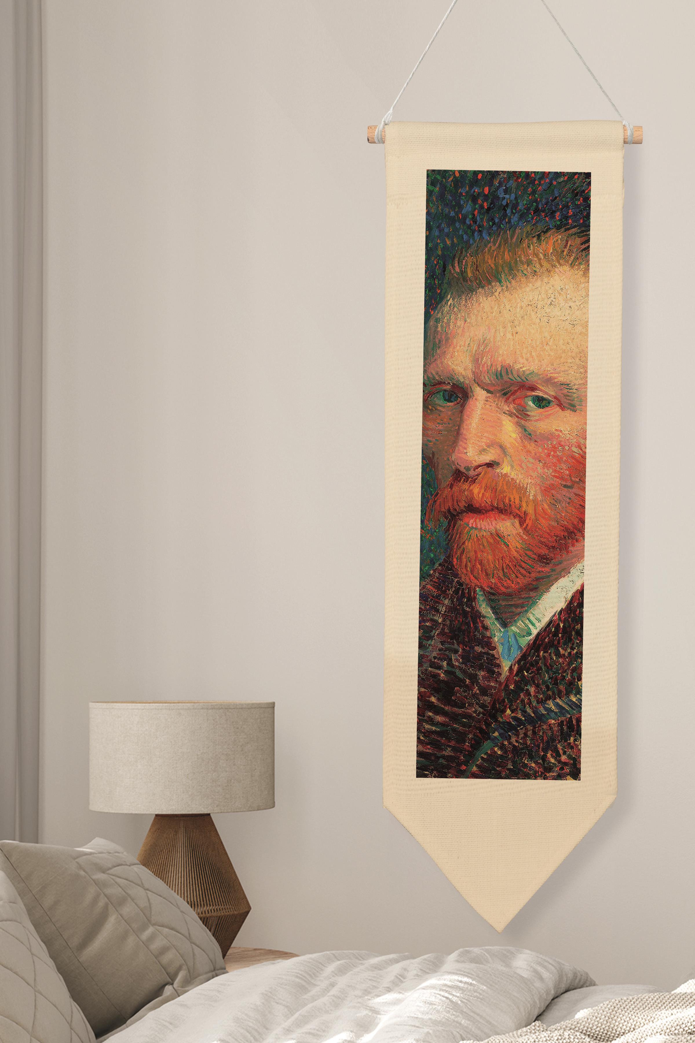 Van Gogh Duvar Halısı, Sanat Serisi Dekor, 100cm Kanvas Flama Askılı Duvar Örtüsü NO:735