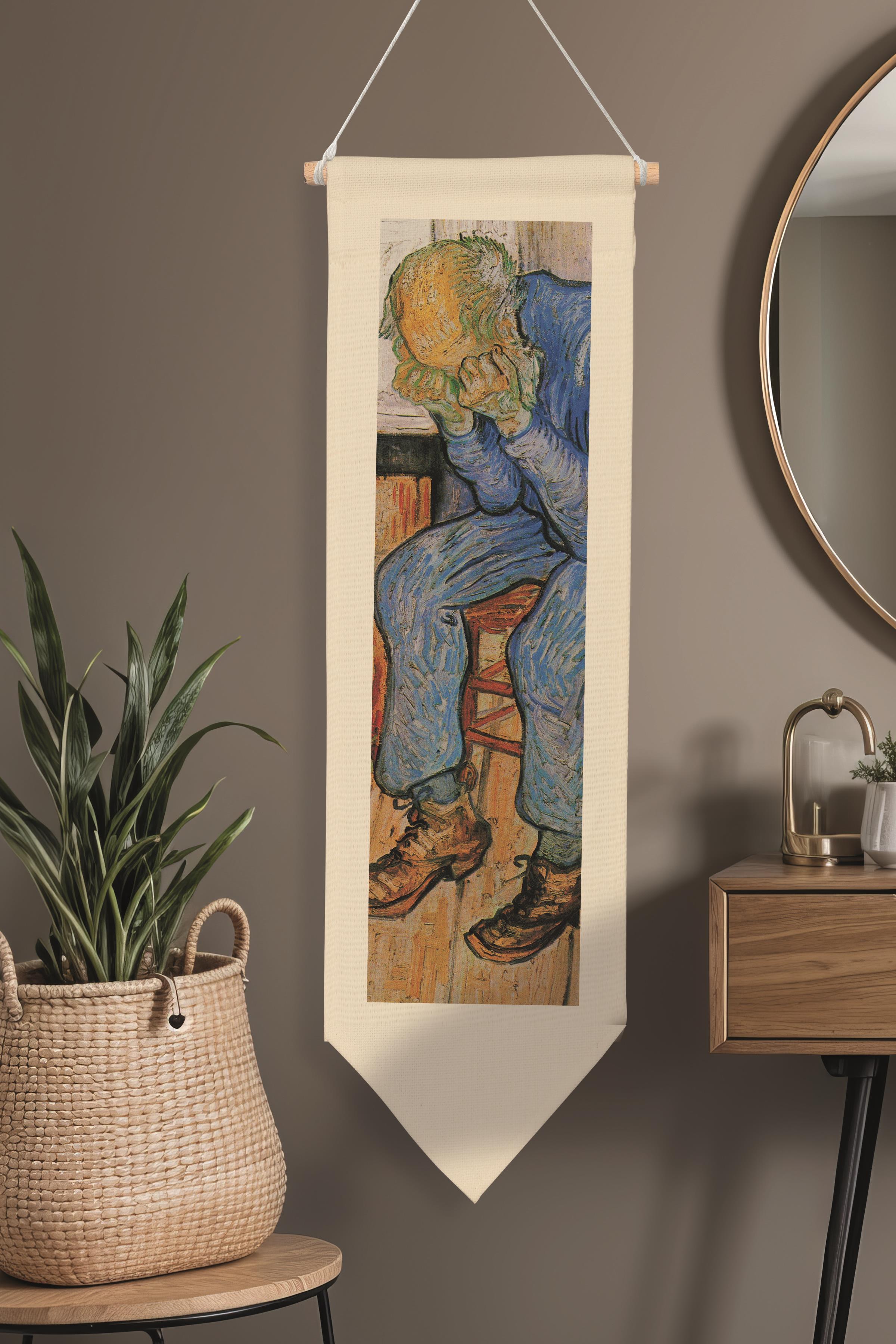 Van Gogh Duvar Halısı, Sanat Serisi Dekor, 100cm Kanvas Flama Askılı Duvar Örtüsü NO:738