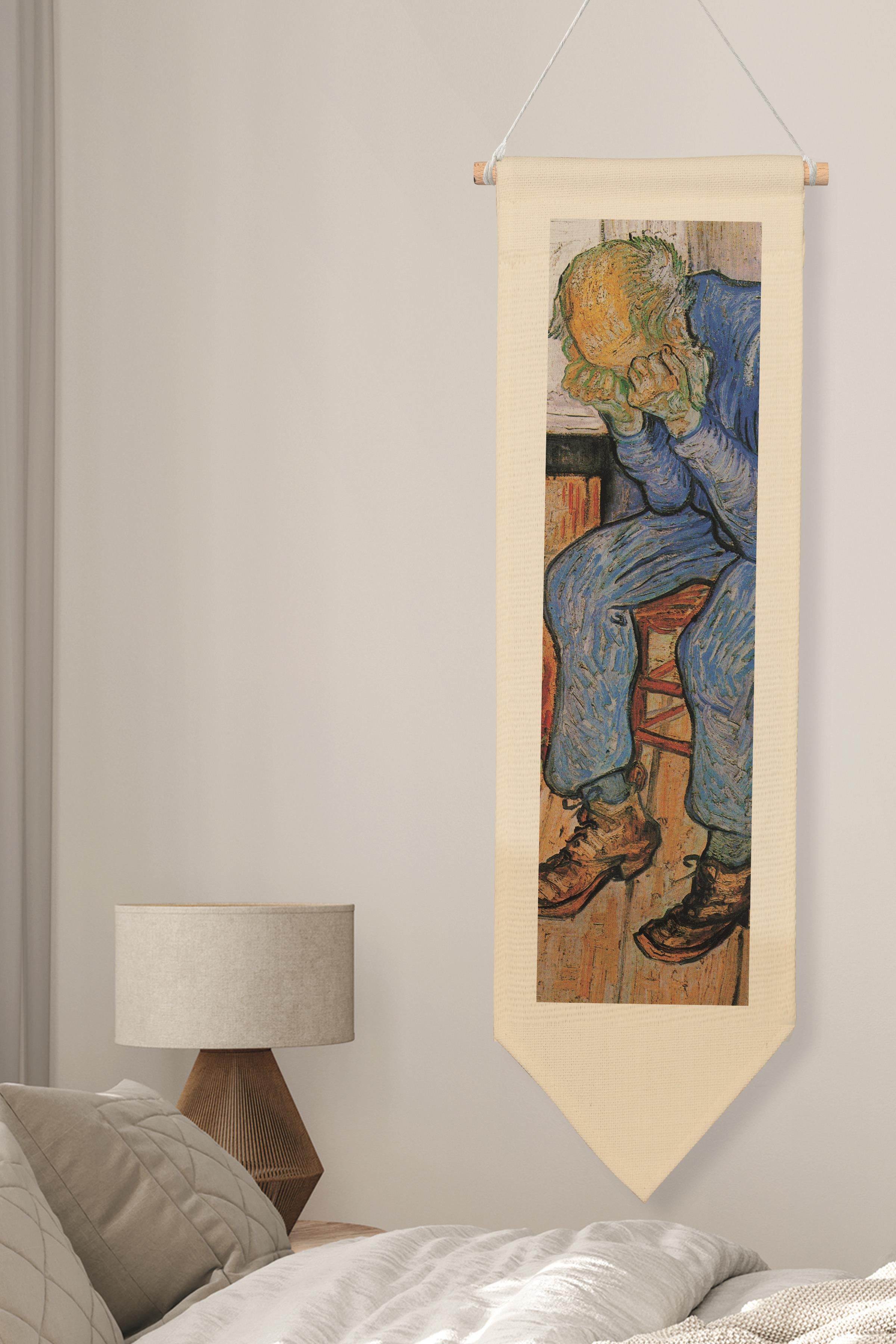 Van Gogh Duvar Halısı, Sanat Serisi Dekor, 100cm Kanvas Flama Askılı Duvar Örtüsü NO:738