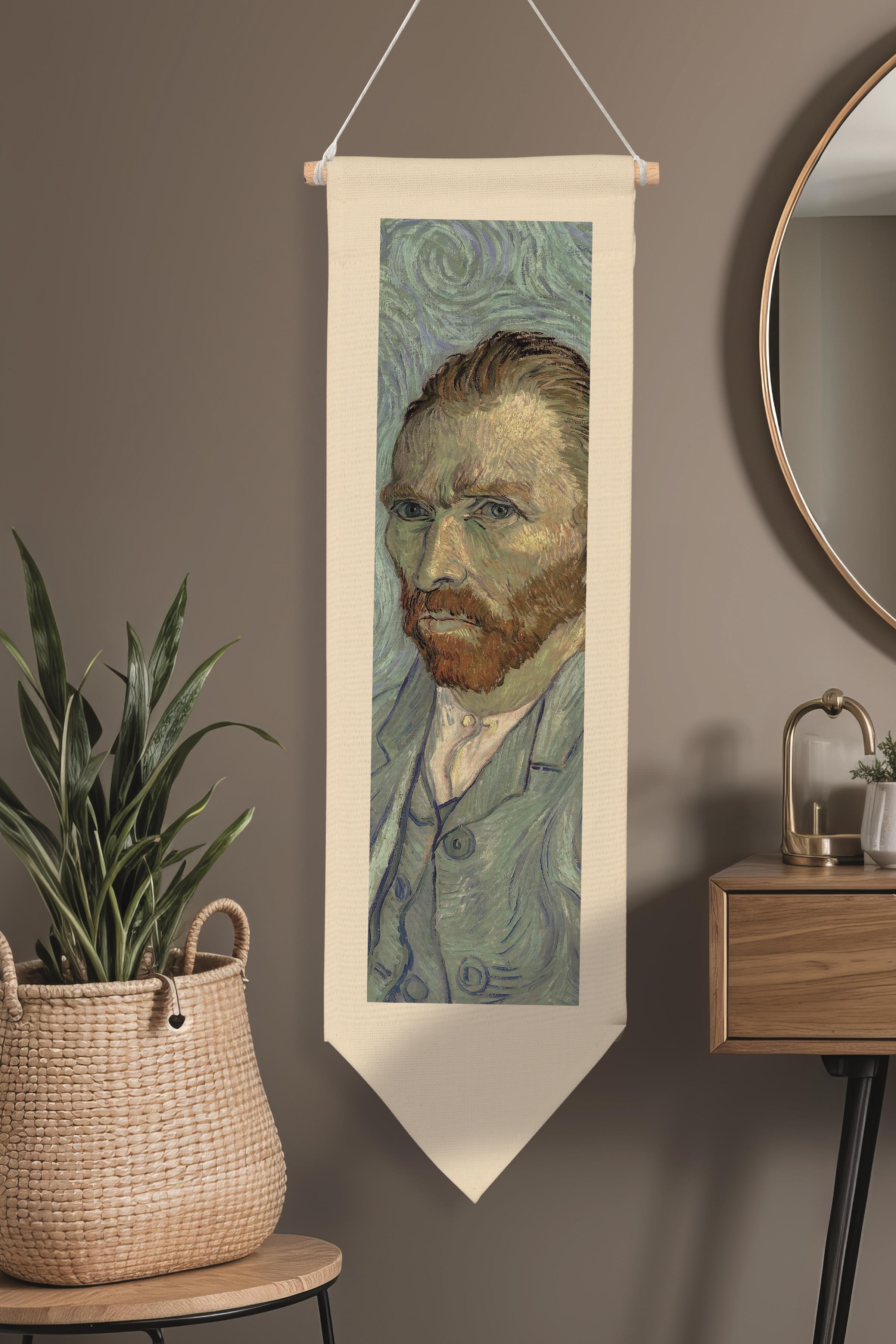 Van Gogh Duvar Halısı, Sanat Serisi Dekor, 100cm Kanvas Flama Askılı Duvar Örtüsü NO:740