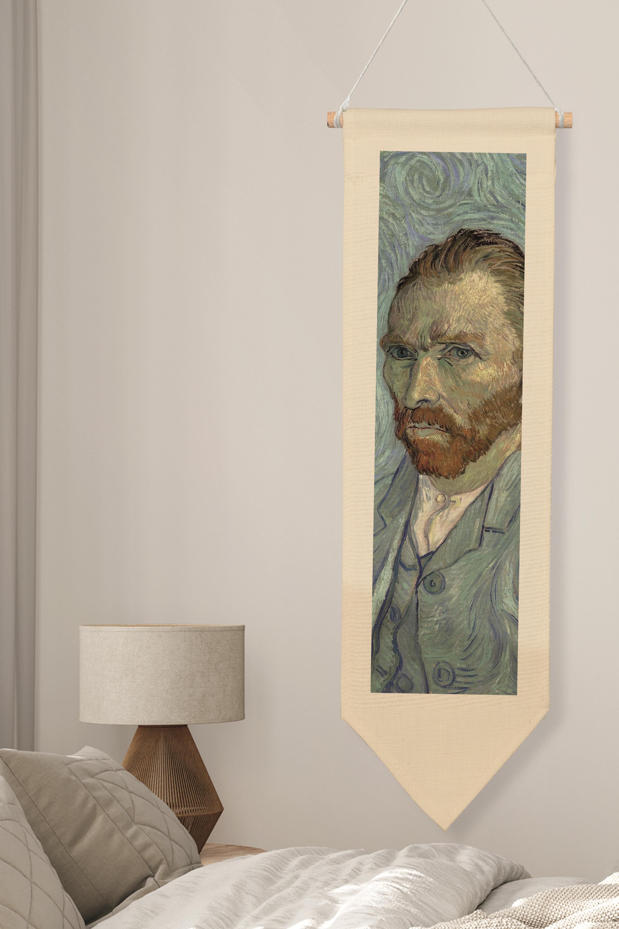 Van Gogh Duvar Halısı, Sanat Serisi Dekor, 100cm Kanvas Flama Askılı Duvar Örtüsü NO:740