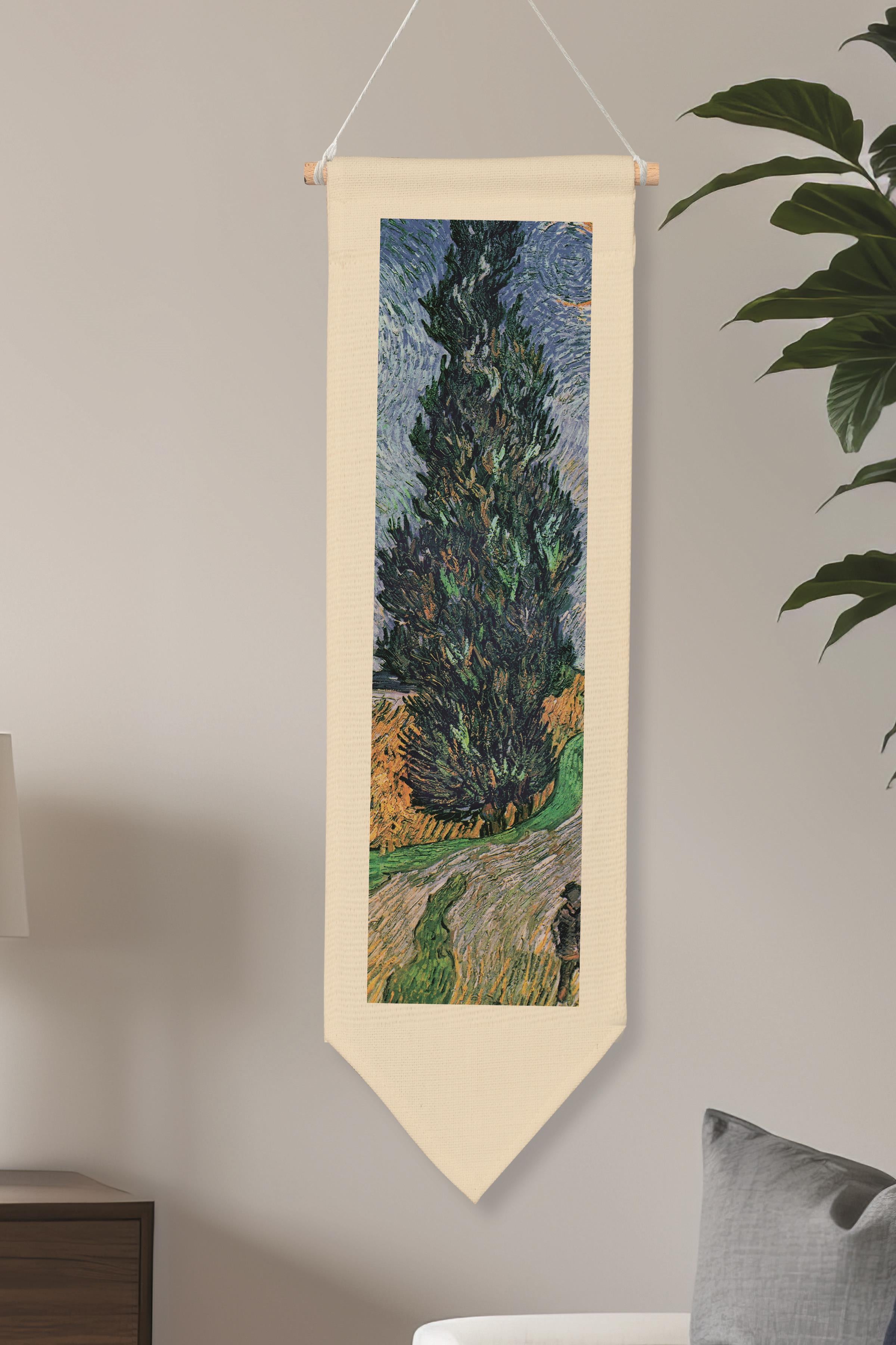 Van Gogh Duvar Halısı, Sanat Serisi Dekor, 100cm Kanvas Flama Askılı Duvar Örtüsü NO:745