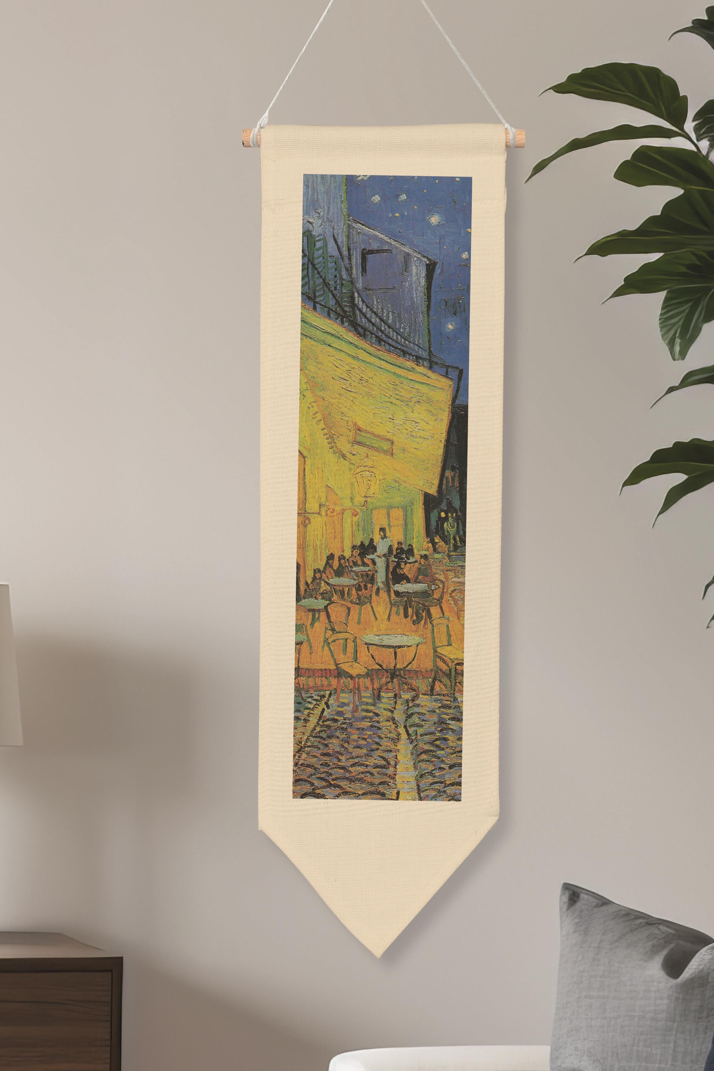 Van Gogh Duvar Halısı, Sanat Serisi Dekor, 100cm Kanvas Flama Askılı Duvar Örtüsü NO:750