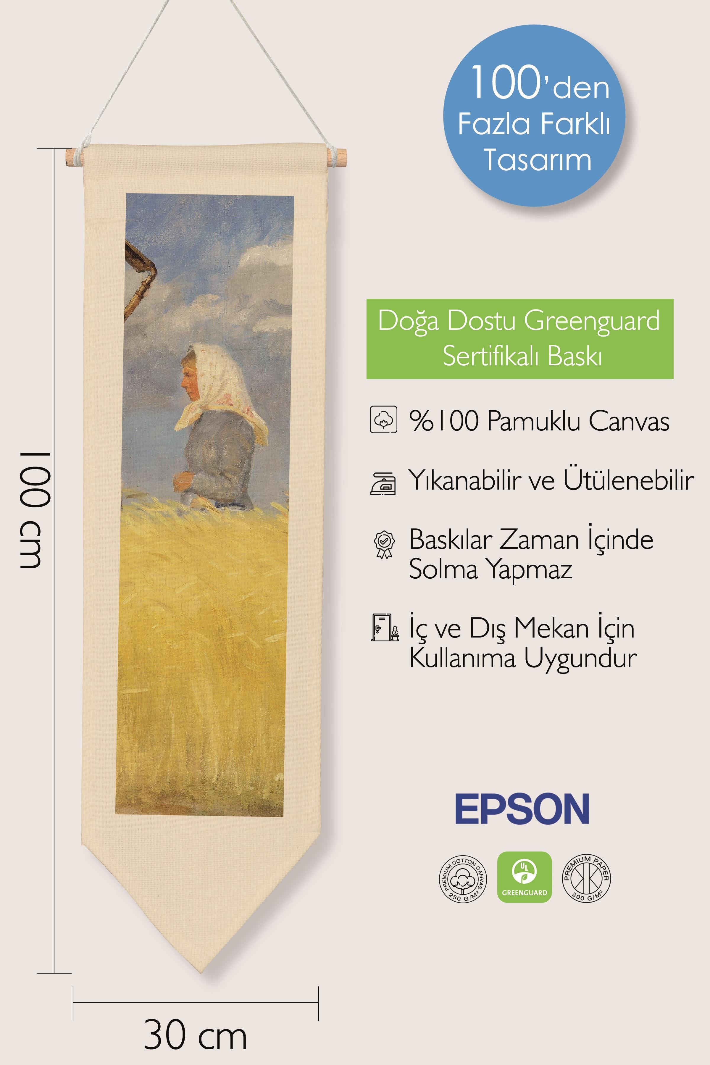 Van Gogh Duvar Halısı, Sanat Serisi Dekor, 100cm Kanvas Flama Askılı Duvar Örtüsü NO:755