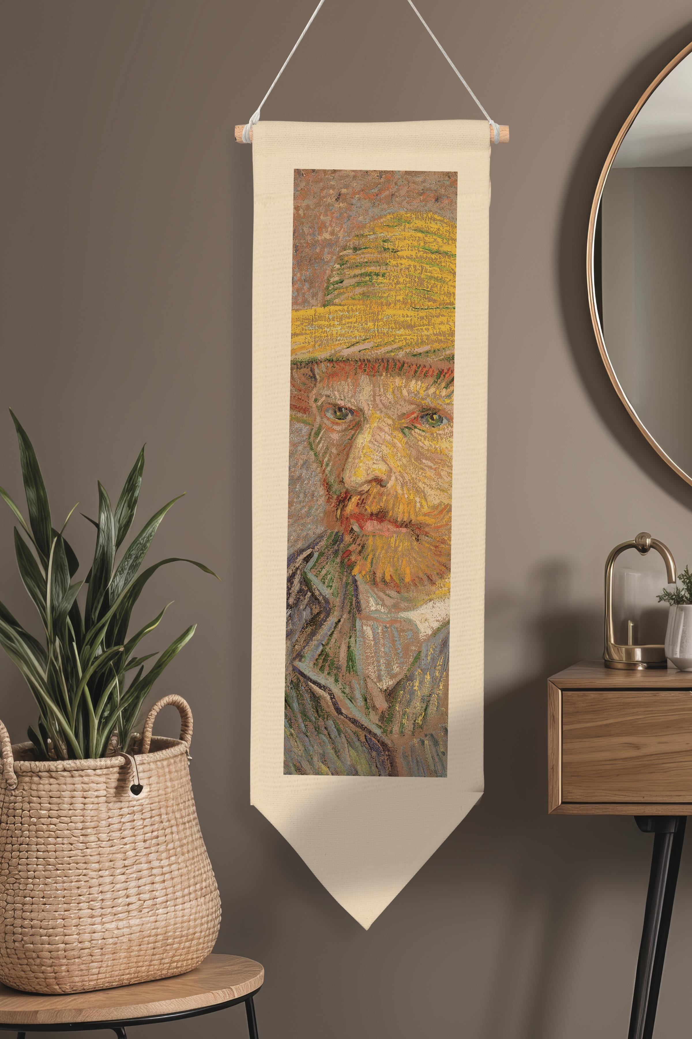 Van Gogh Duvar Halısı, Sanat Serisi Dekor, 100cm Kanvas Flama Askılı Duvar Örtüsü NO:757