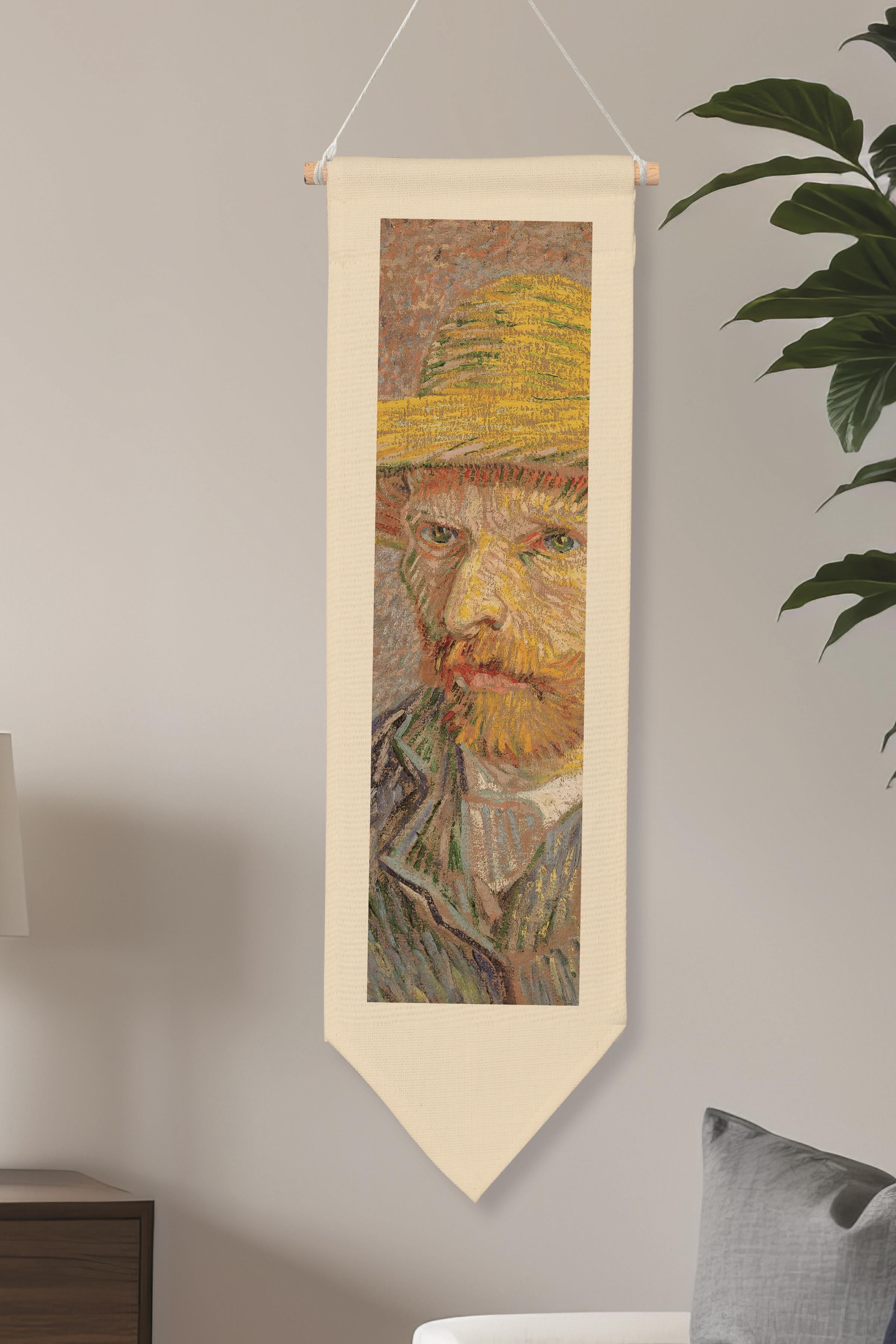 Van Gogh Duvar Halısı, Sanat Serisi Dekor, 100cm Kanvas Flama Askılı Duvar Örtüsü NO:757