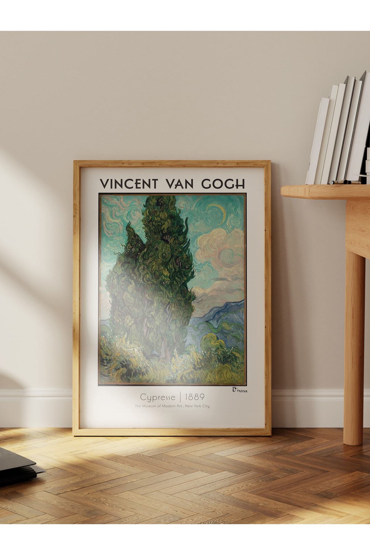 Van Gogh Duvar Posteri - Cypresses - Sanat Serisi Posterleri - Kalın Kağıt, Çerçevesiz