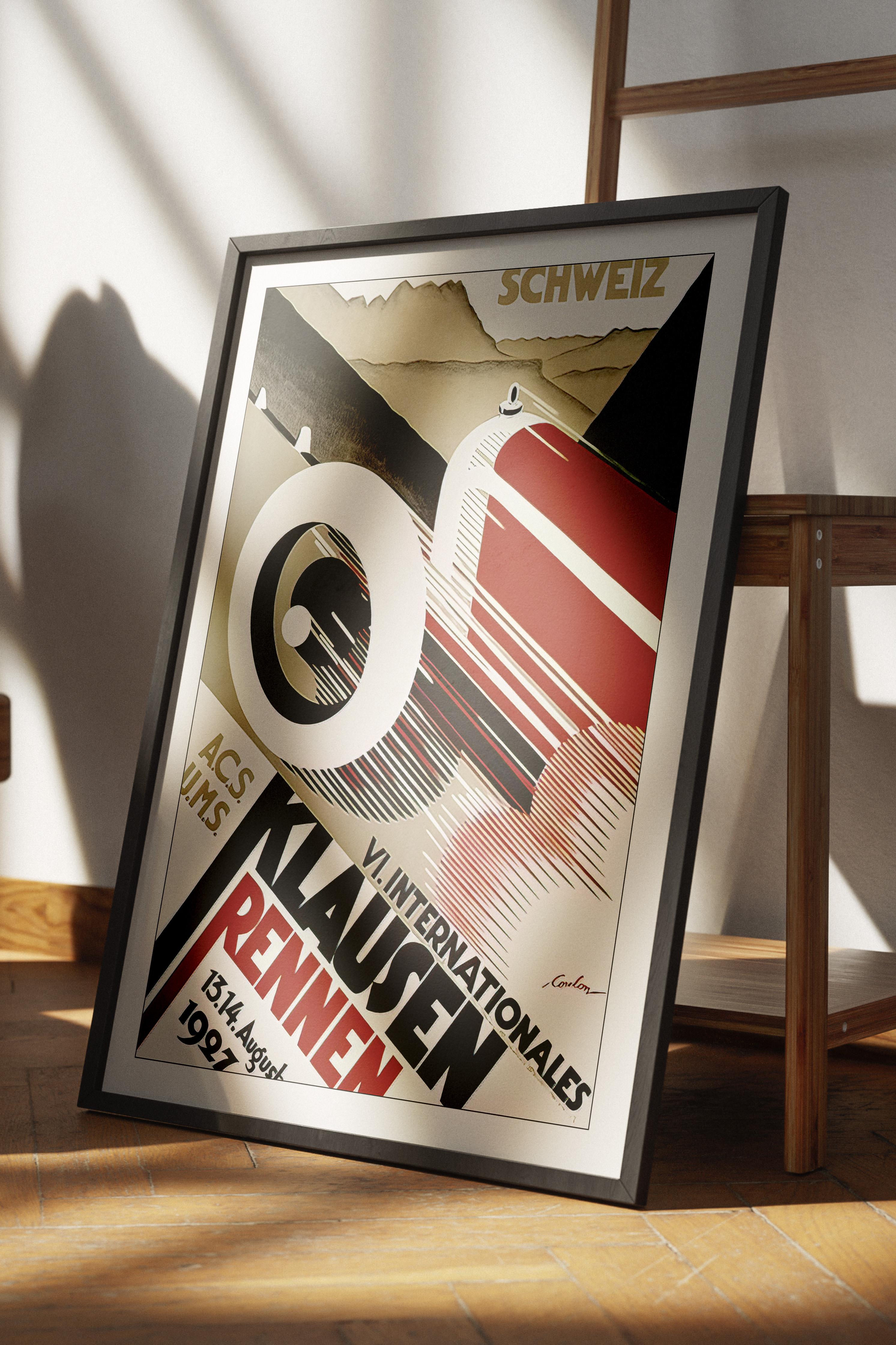 Vintage Racing  Çerçeveli Tablo, Siyah Çerçeve ve Poster, Duvar Tablosu Comfort Serisi NO:108390