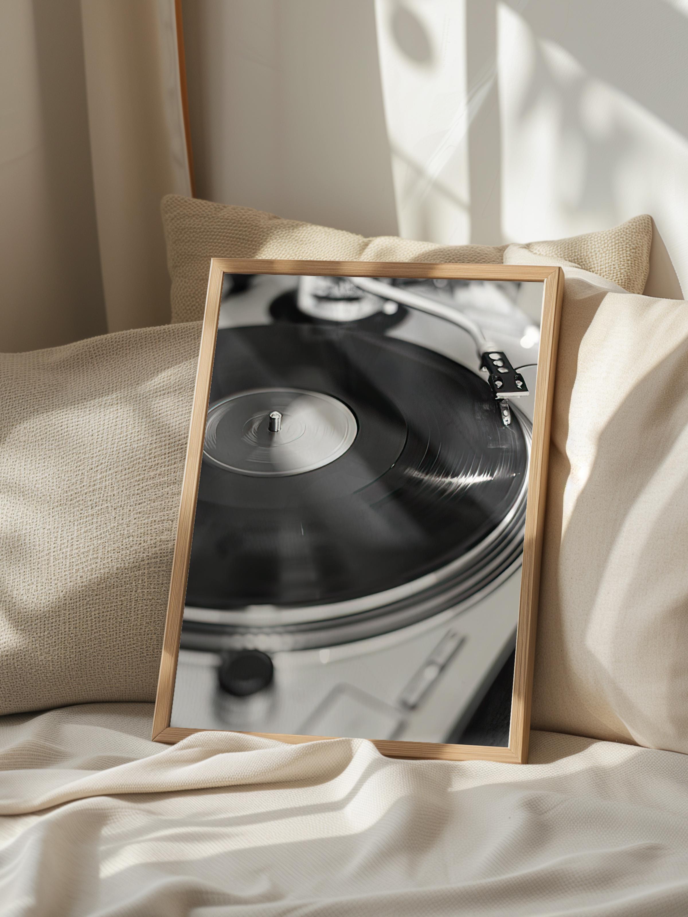 Vinyl Record Çerçeveli Tablo, Ahşap Çerçeve ve Poster, Dikey Duvar Tablosu Comfort Serisi NO:108394