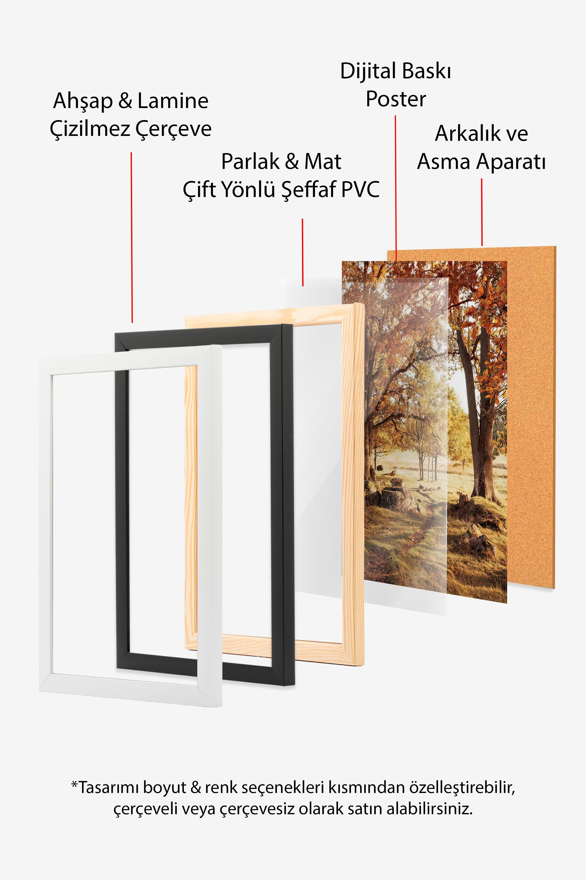 Warm Grove Canvas Çerçeveli Tablo, Ahşap Çerçeve ve Poster, Duvar Tablosu Comfort Serisi NO:108354