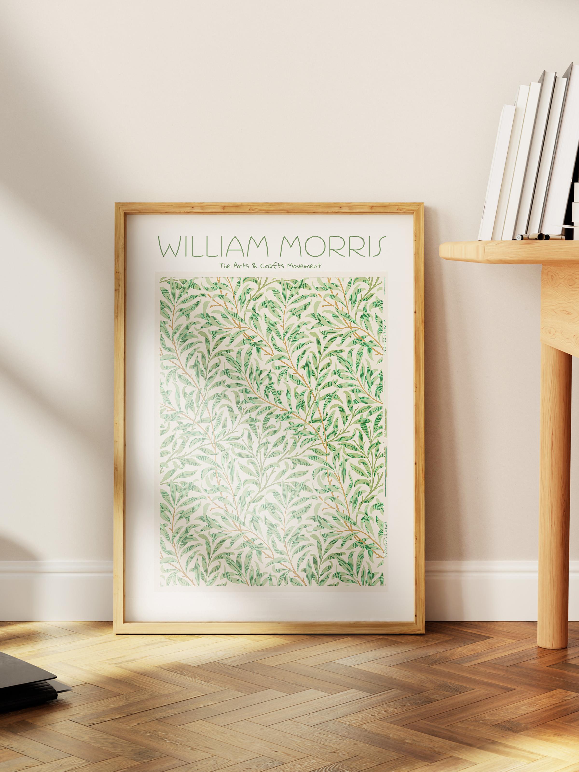 William Morris Poster - William Morris Açık Yeşil Motif Tasarımları - Sanat Serisi - Çerçevesiz Duvar Tablosu - Parlak ve Kalın Fine Art Kağıt