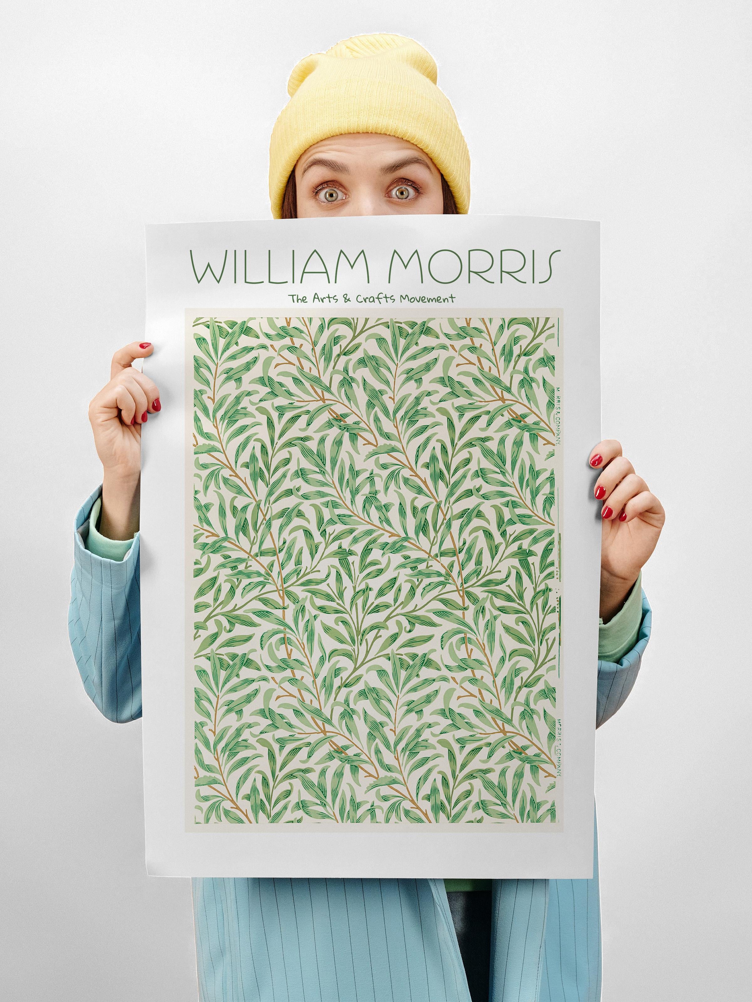 William Morris Poster - William Morris Açık Yeşil Motif Tasarımları - Sanat Serisi - Çerçevesiz Duvar Tablosu - Parlak ve Kalın Fine Art Kağıt