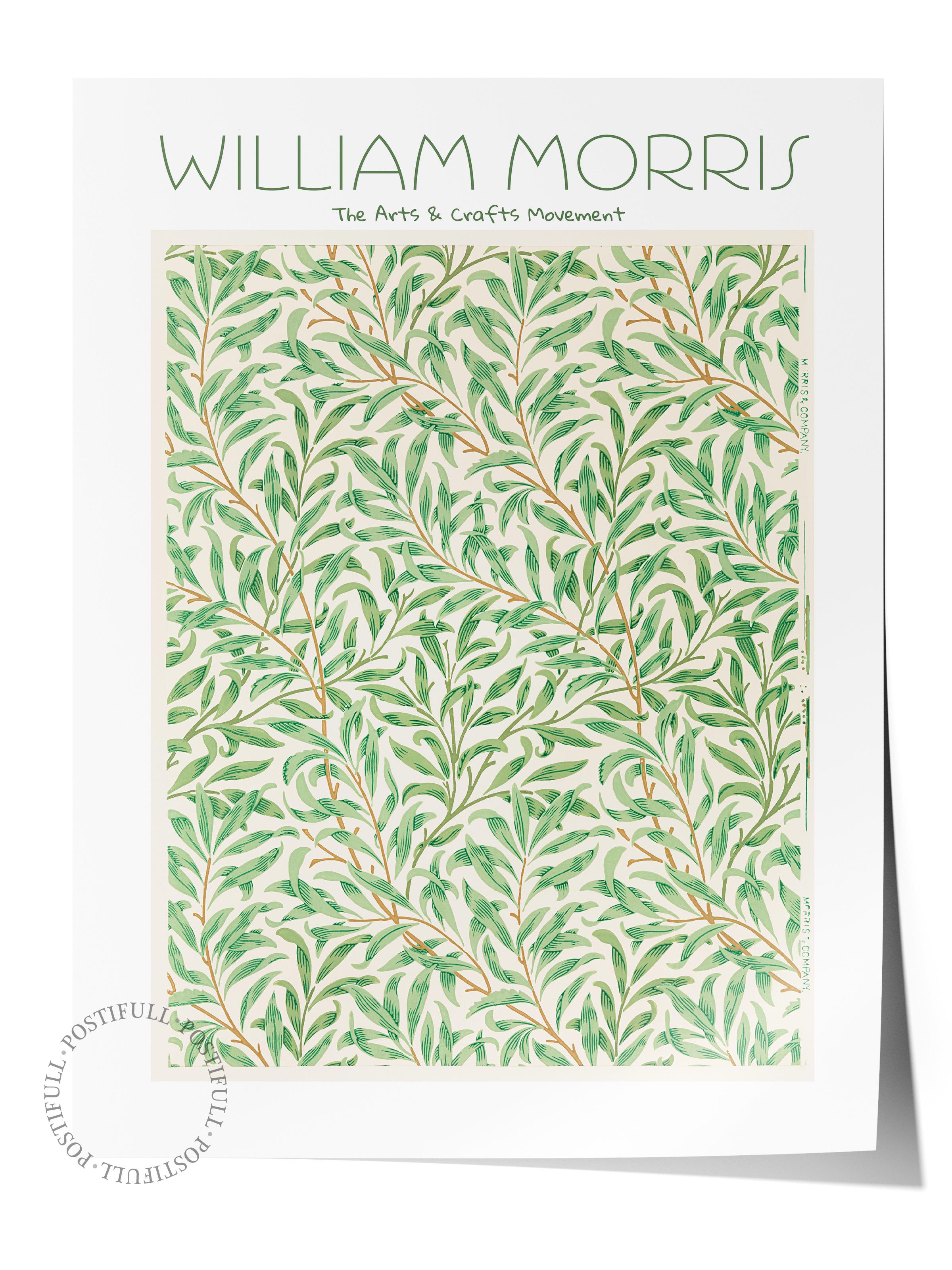 William Morris Poster - William Morris Açık Yeşil Motif Tasarımları - Sanat Serisi - Çerçevesiz Duvar Tablosu - Parlak ve Kalın Fine Art Kağıt