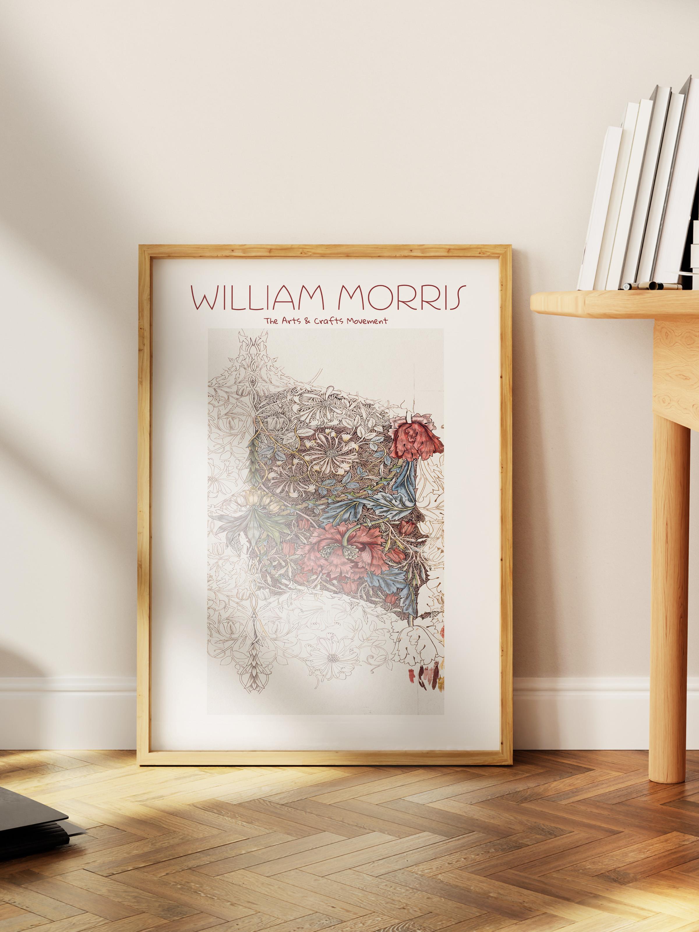 William Morris Poster - William Morris Tasarımları - Sanat Serisi - Beyaz Çerçevesiz Duvar Tablosu - Parlak ve Kalın Fine Art Kağıt Poster