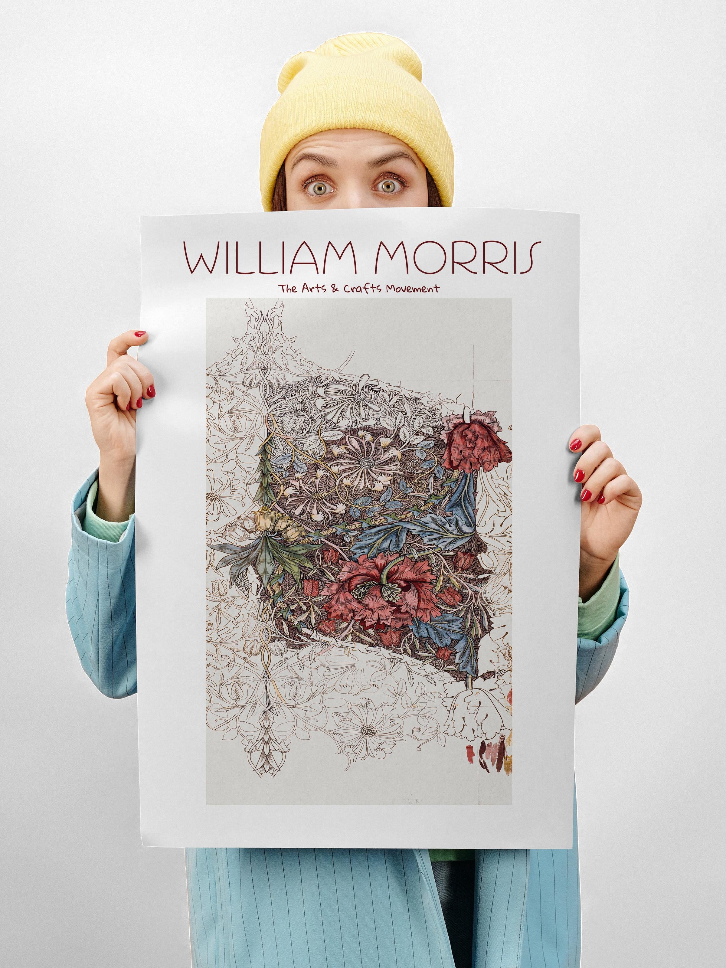 William Morris Poster - William Morris Tasarımları - Sanat Serisi - Beyaz Çerçevesiz Duvar Tablosu - Parlak ve Kalın Fine Art Kağıt Poster