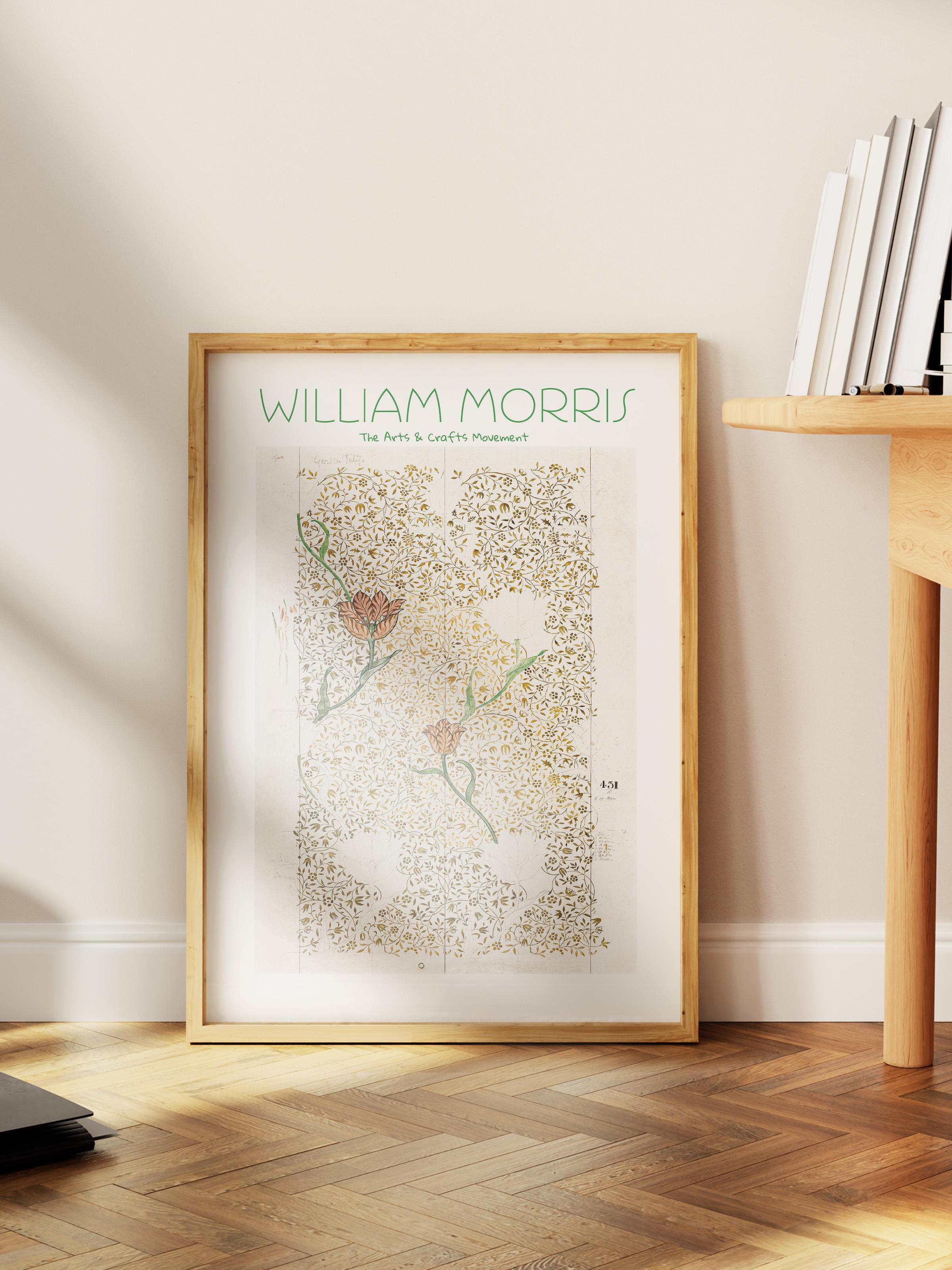 William Morris Poster - William Morris Tasarımları - Sanat Serisi - Beyaz Çerçevesiz Duvar Tablosu - Parlak ve Kalın Fine Art Kağıt Poster