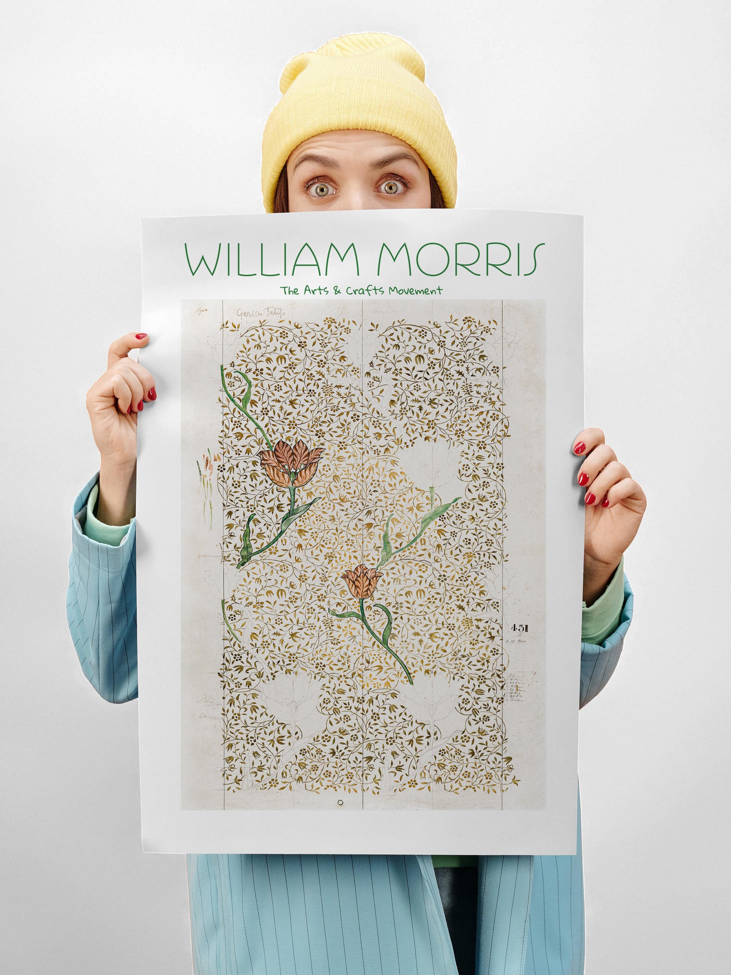 William Morris Poster - William Morris Tasarımları - Sanat Serisi - Beyaz Çerçevesiz Duvar Tablosu - Parlak ve Kalın Fine Art Kağıt Poster