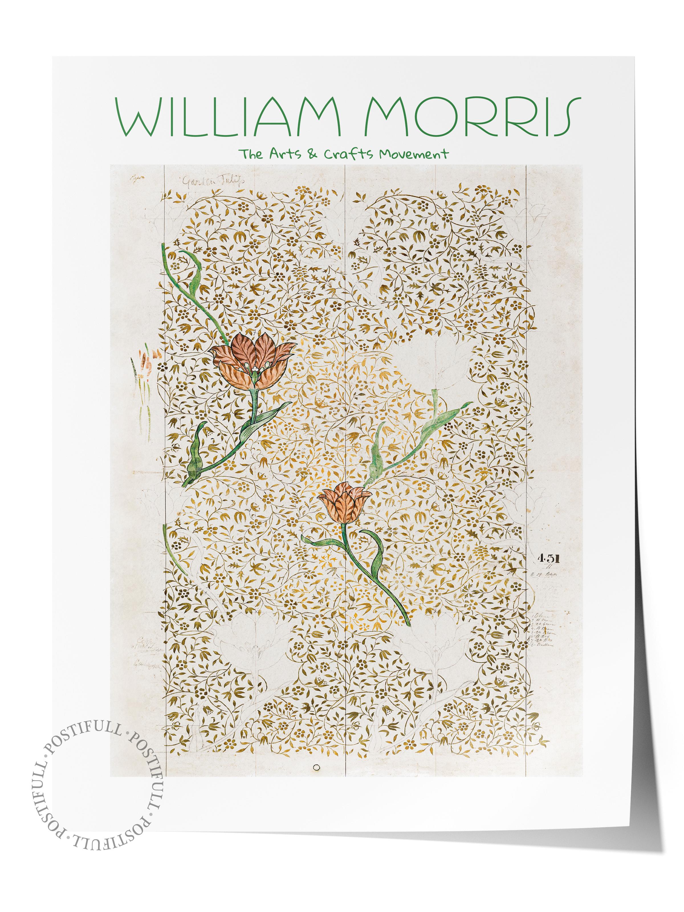 William Morris Poster - William Morris Tasarımları - Sanat Serisi - Beyaz Çerçevesiz Duvar Tablosu - Parlak ve Kalın Fine Art Kağıt Poster