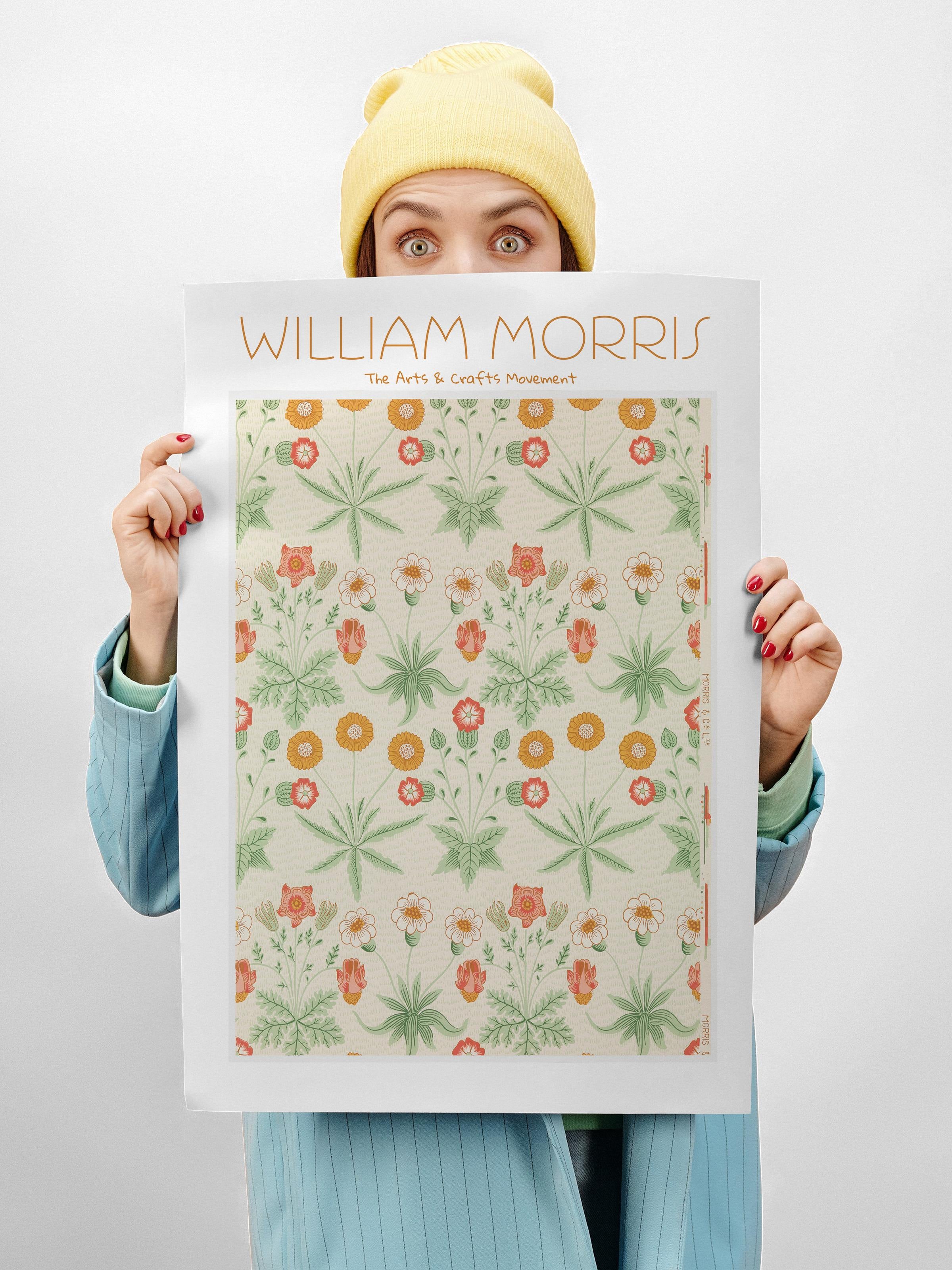 William Morris Poster - William Morris Tasarımları - Sanat Serisi - Beyaz Çerçevesiz Duvar Tablosu - Parlak ve Kalın Fine Art Kağıt Poster