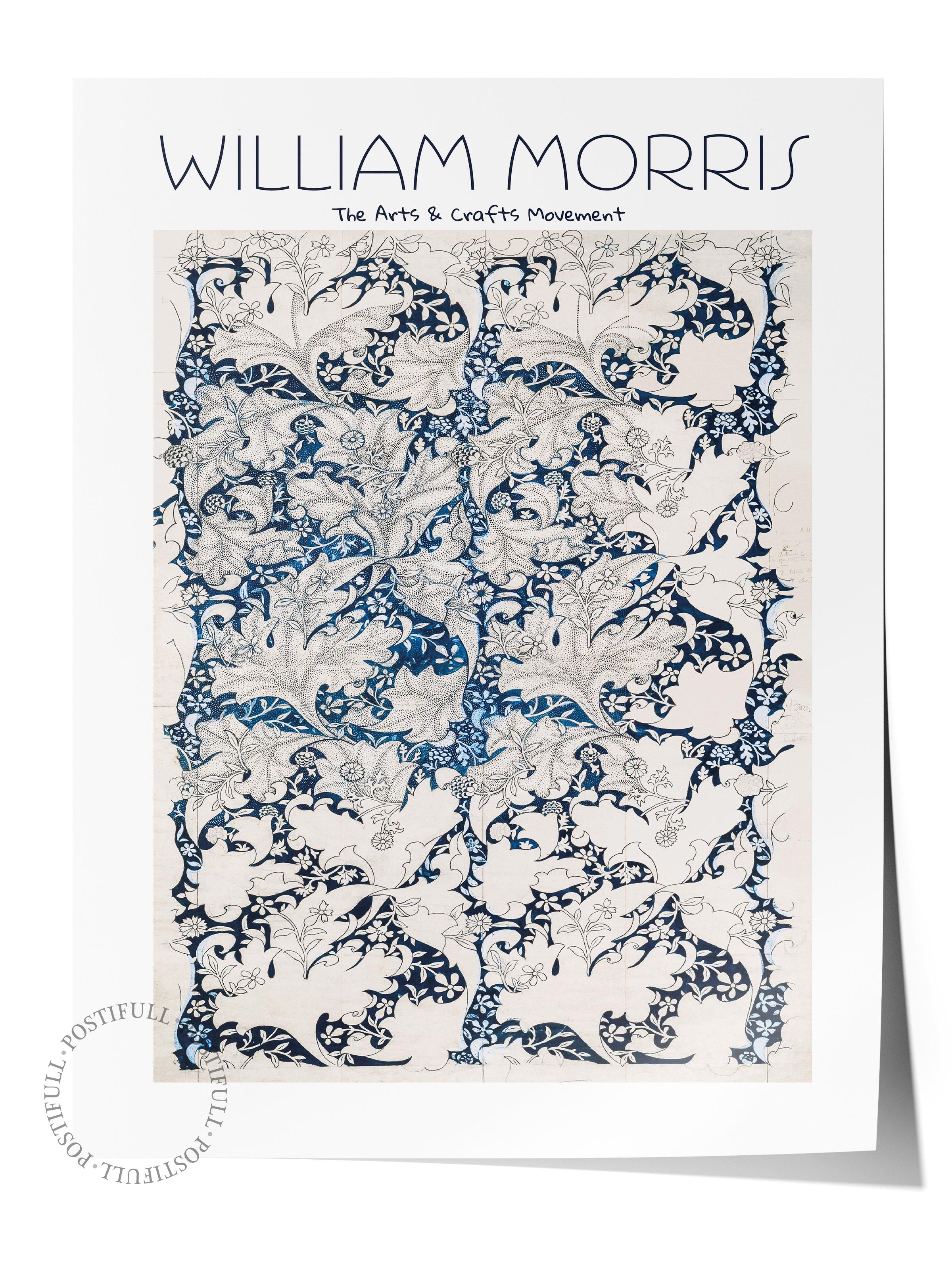 William Morris Poster - William Morris Tasarımları - Sanat Serisi - Beyaz Çerçevesiz Duvar Tablosu - Parlak ve Kalın Fine Art Kağıt Poster