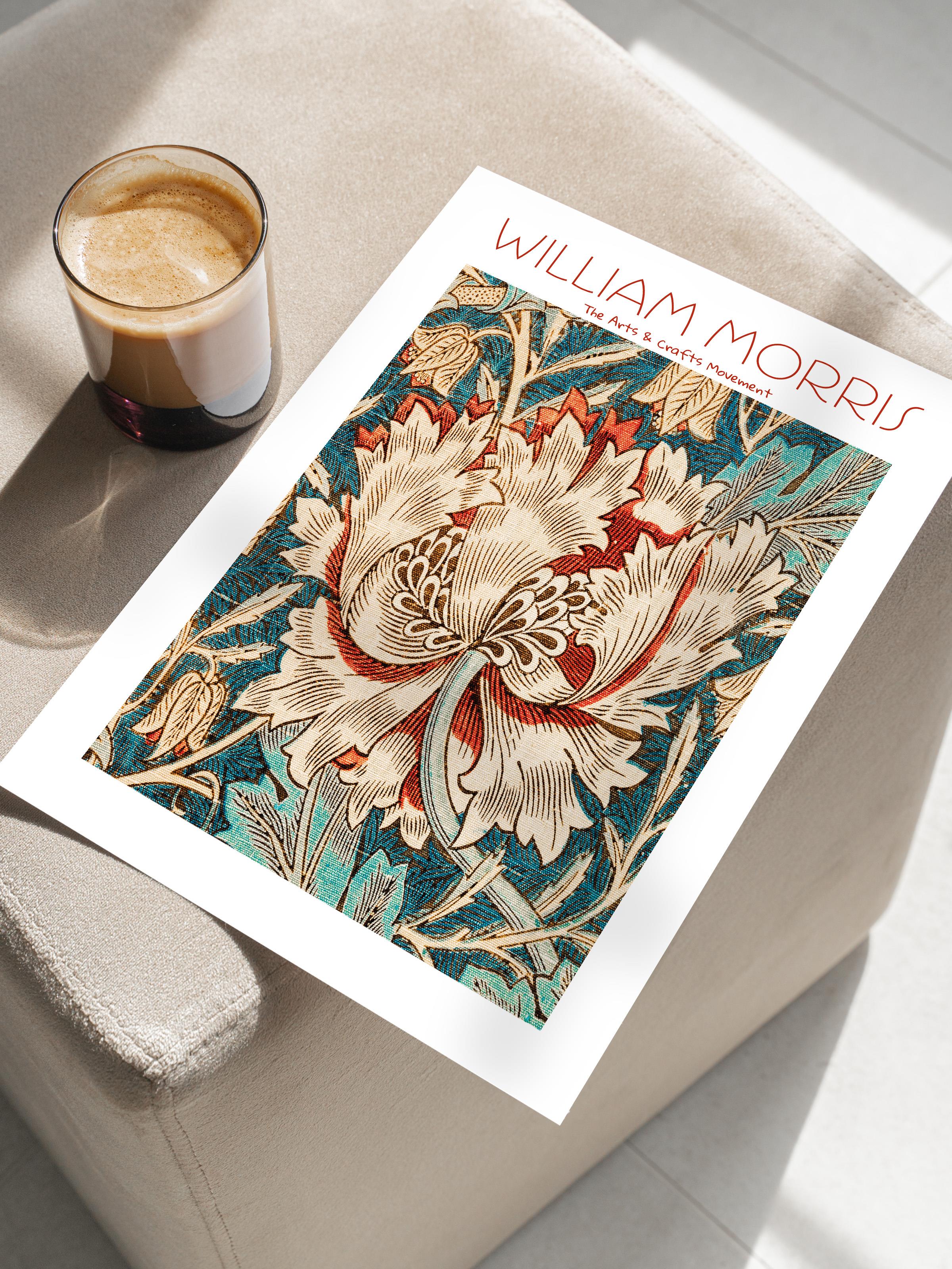 William Morris Poster - William Morris Tasarımları - Sanat Serisi - Renkli Çerçevesiz Duvar Tablosu - Parlak ve Kalın Fine Art Kağıt Poster