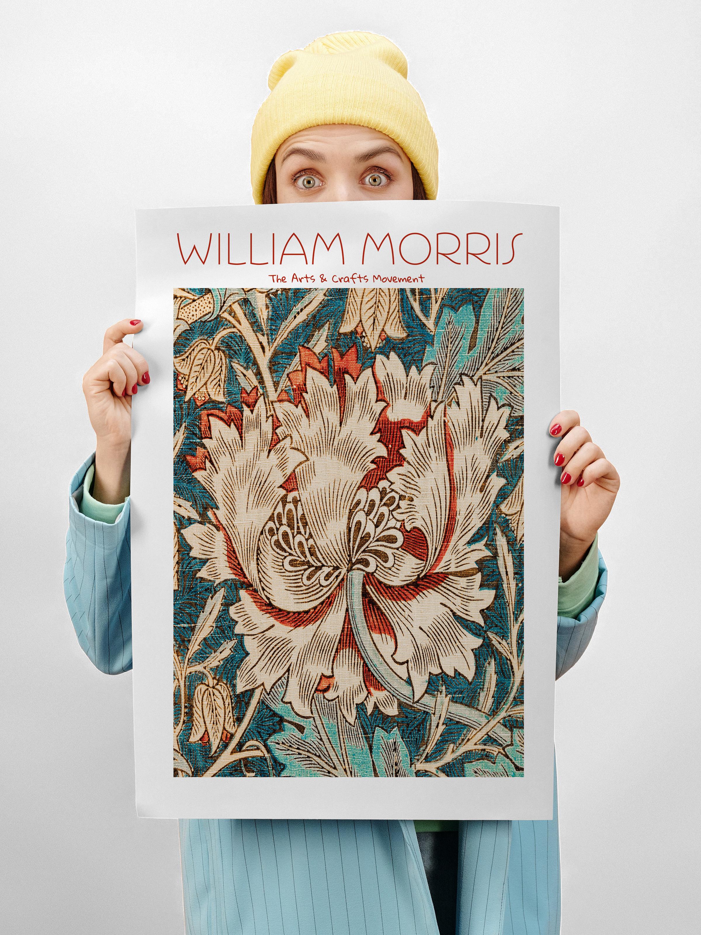 William Morris Poster - William Morris Tasarımları - Sanat Serisi - Renkli Çerçevesiz Duvar Tablosu - Parlak ve Kalın Fine Art Kağıt Poster