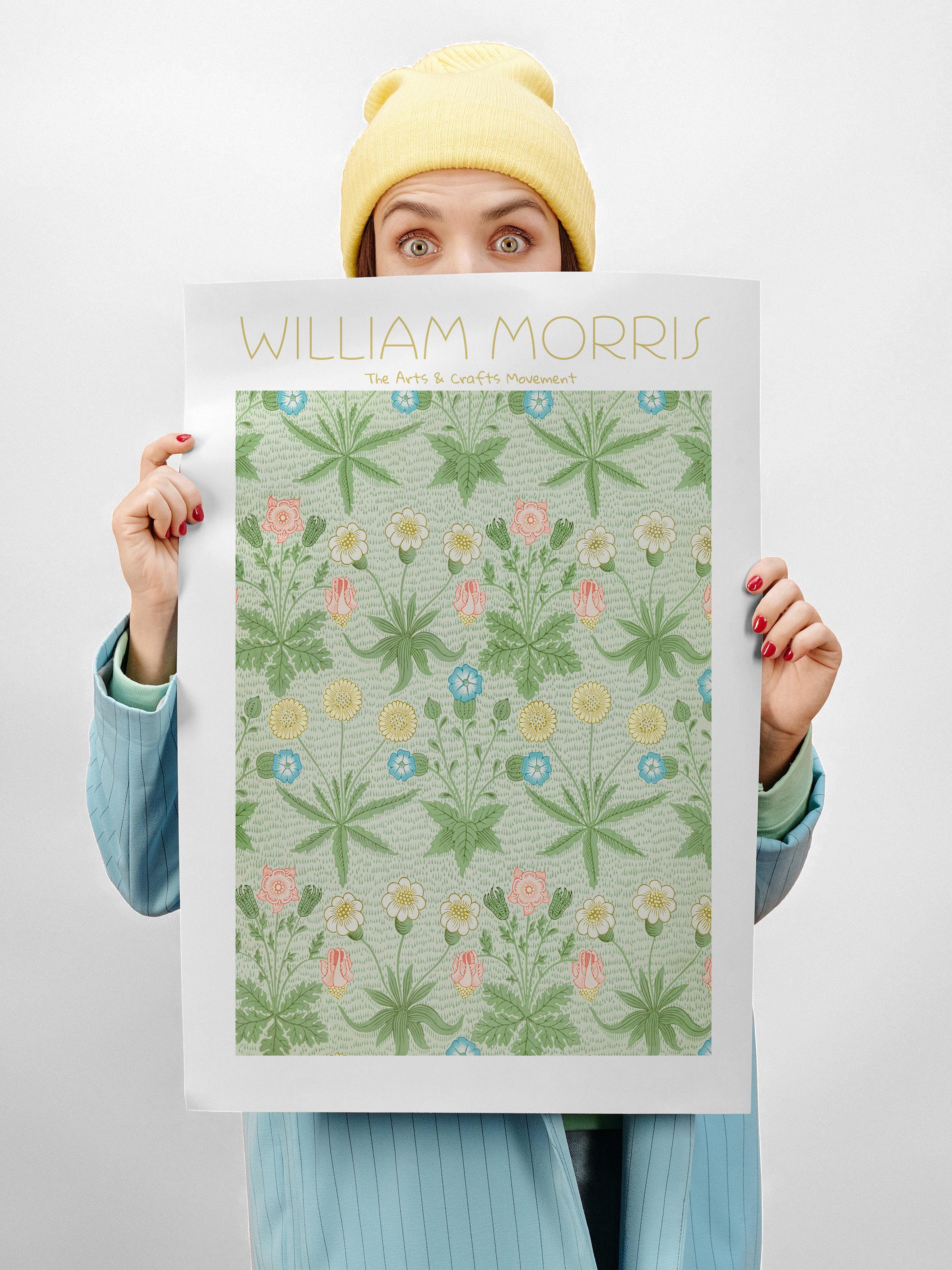 William Morris Poster - William Morris Tasarımları - Sanat Serisi - Su Yeşili Çerçevesiz Duvar Tablosu - Parlak ve Kalın Fine Art Kağıt Poster