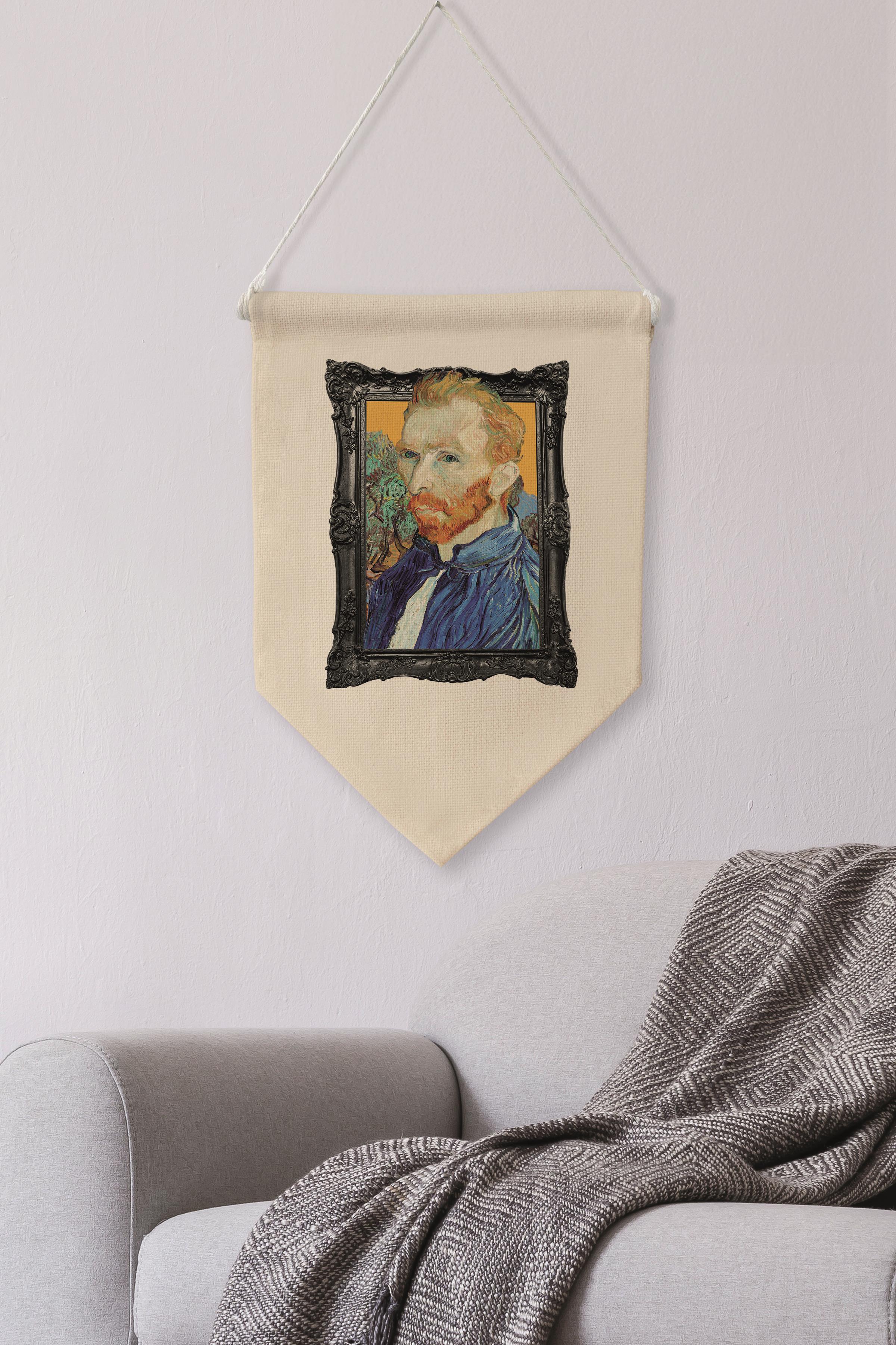 Yatak Odası Pinterest Duvar Dekoru, Van Gogh Sanat Serisi, Kanvas Flama Askılı Duvar Örtüsü NO:423