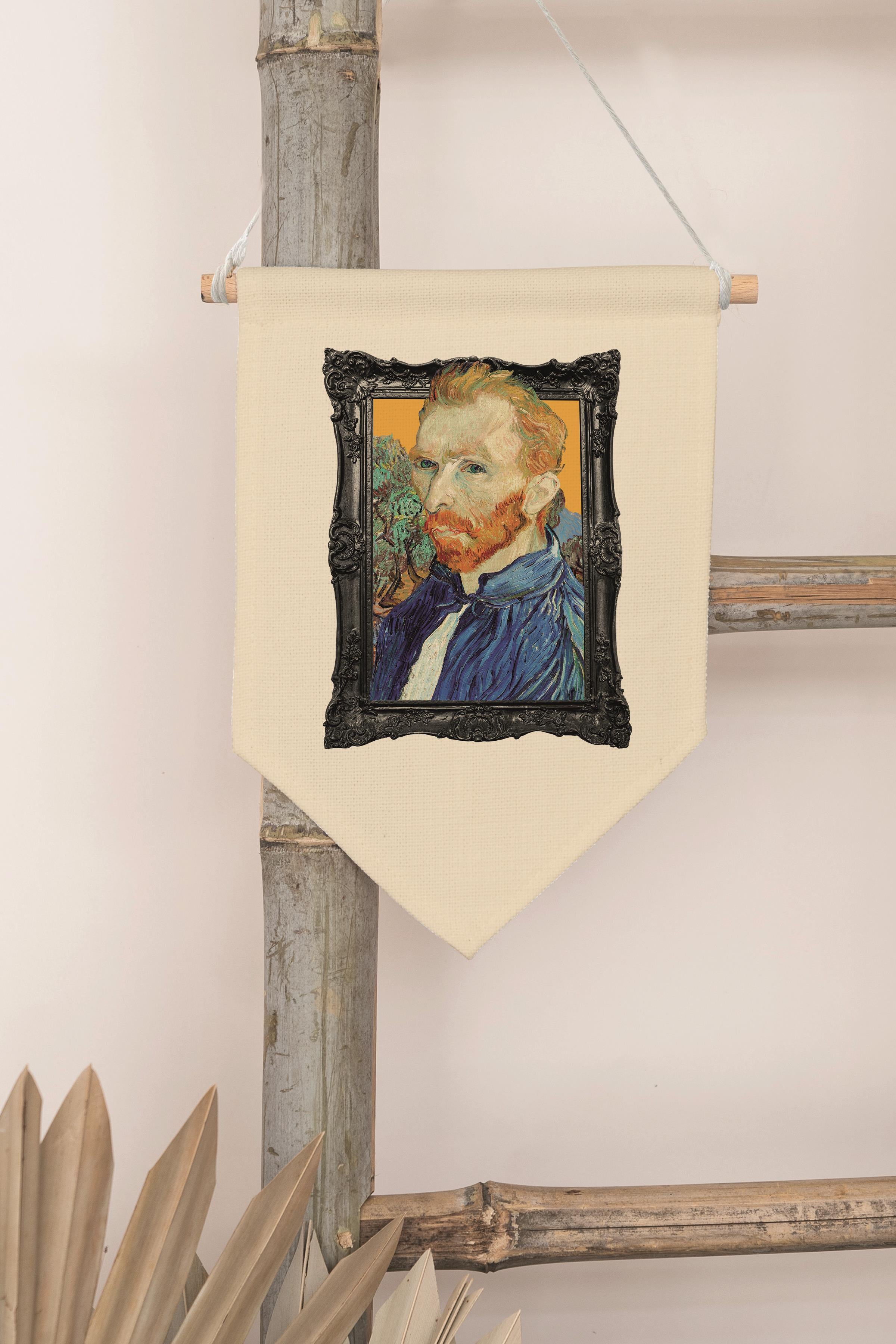 Yatak Odası Pinterest Duvar Dekoru, Van Gogh Sanat Serisi, Kanvas Flama Askılı Duvar Örtüsü NO:423