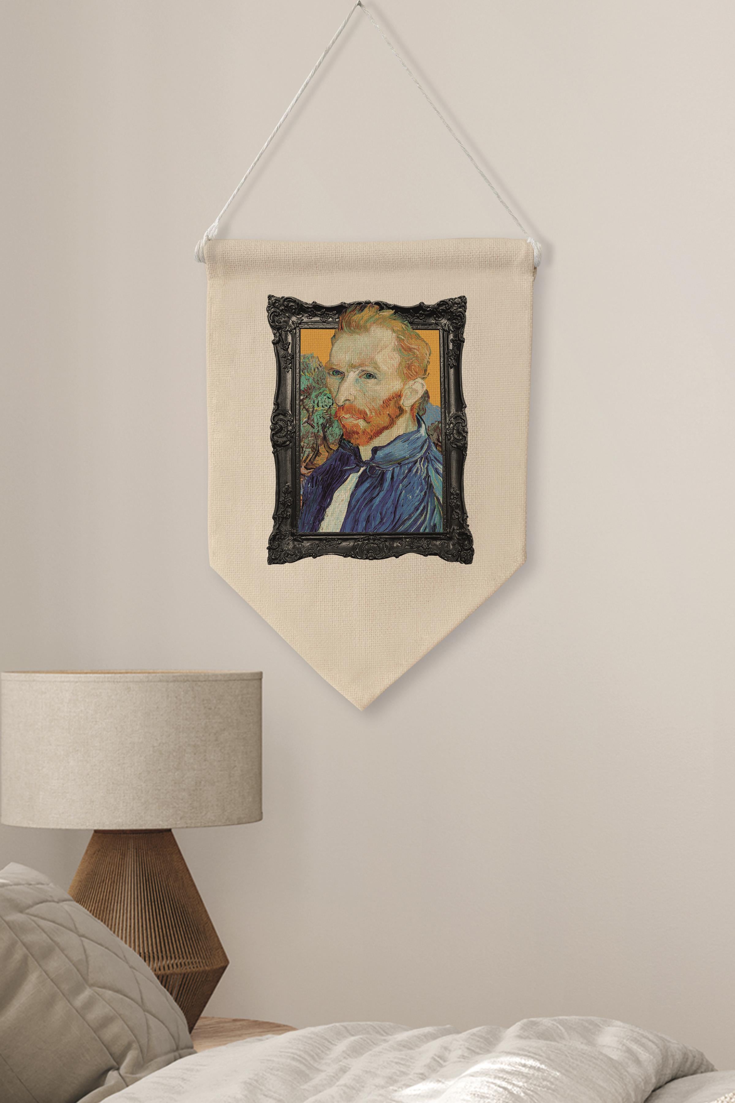 Yatak Odası Pinterest Duvar Dekoru, Van Gogh Sanat Serisi, Kanvas Flama Askılı Duvar Örtüsü NO:423