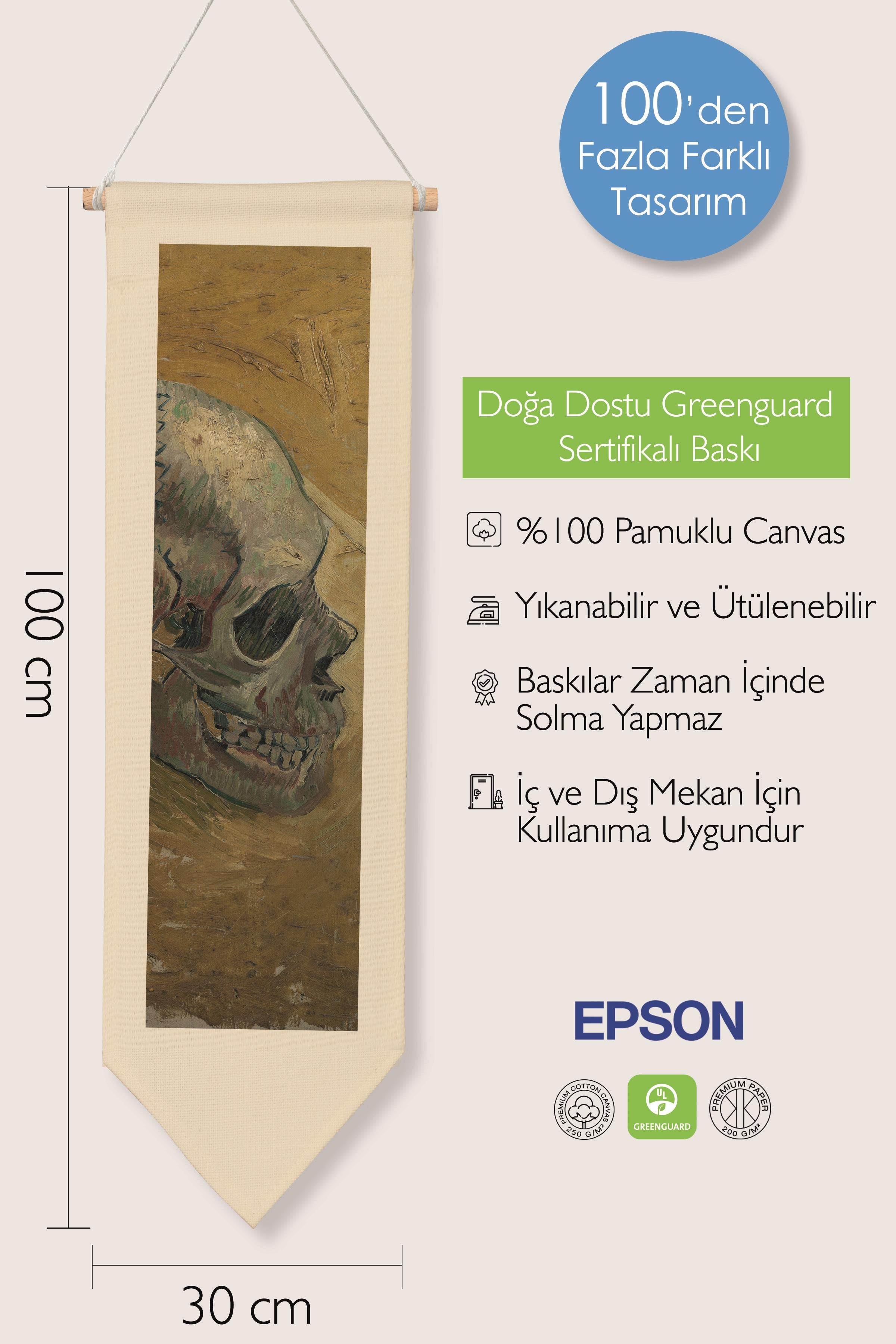 Van Gogh Duvar Halısı, Sanat Serisi Dekor, 100cm Kanvas Flama Askılı Duvar Örtüsü NO:760