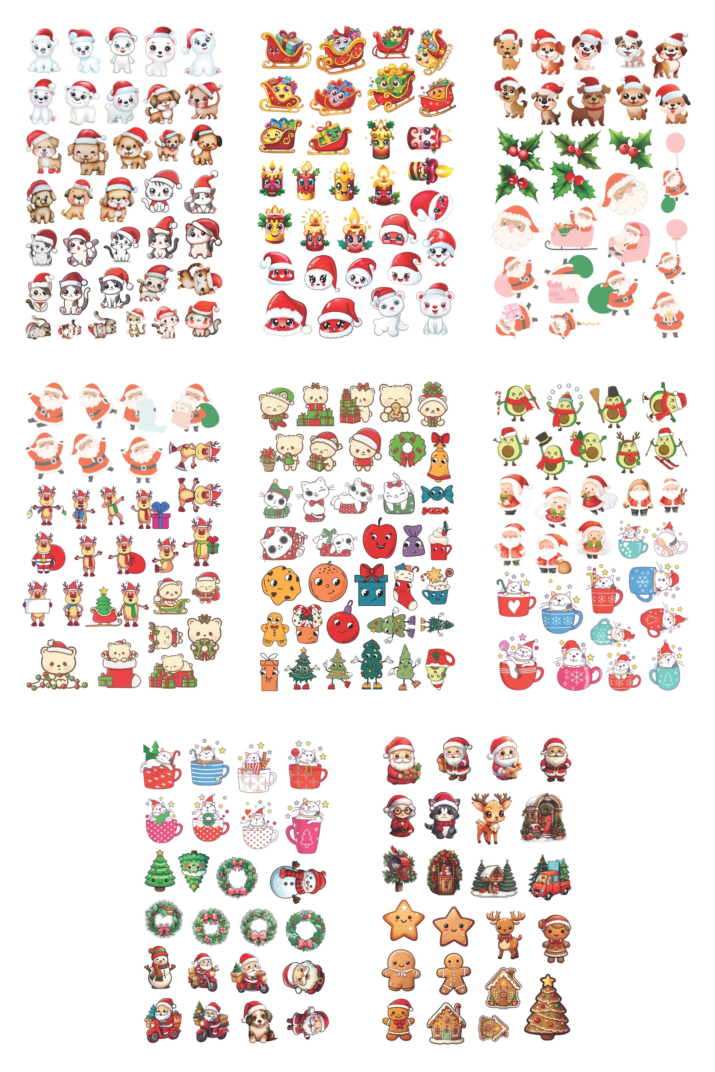 Yılbaşı Sticker, 230 Adet Etiket Seti, Sticker Defteri, Sticker Book, Yılbaşı Süs, Yılbaşı Dekor