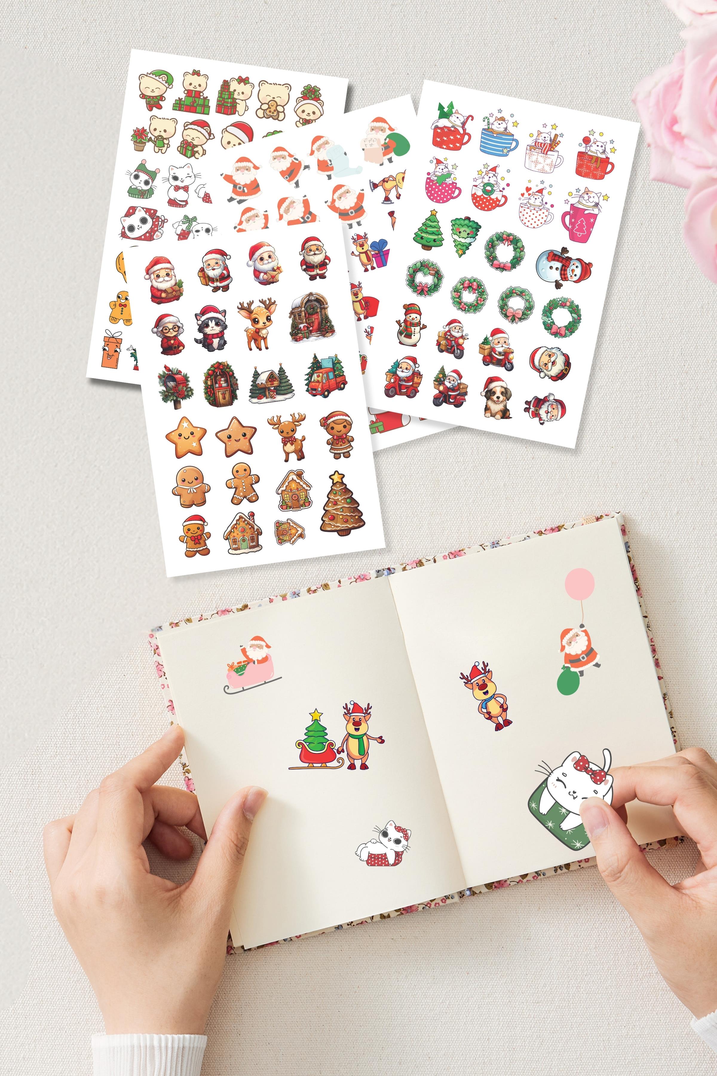 Yılbaşı Sticker, 230 Adet Etiket Seti, Sticker Defteri, Sticker Book, Yılbaşı Süs, Yılbaşı Dekor