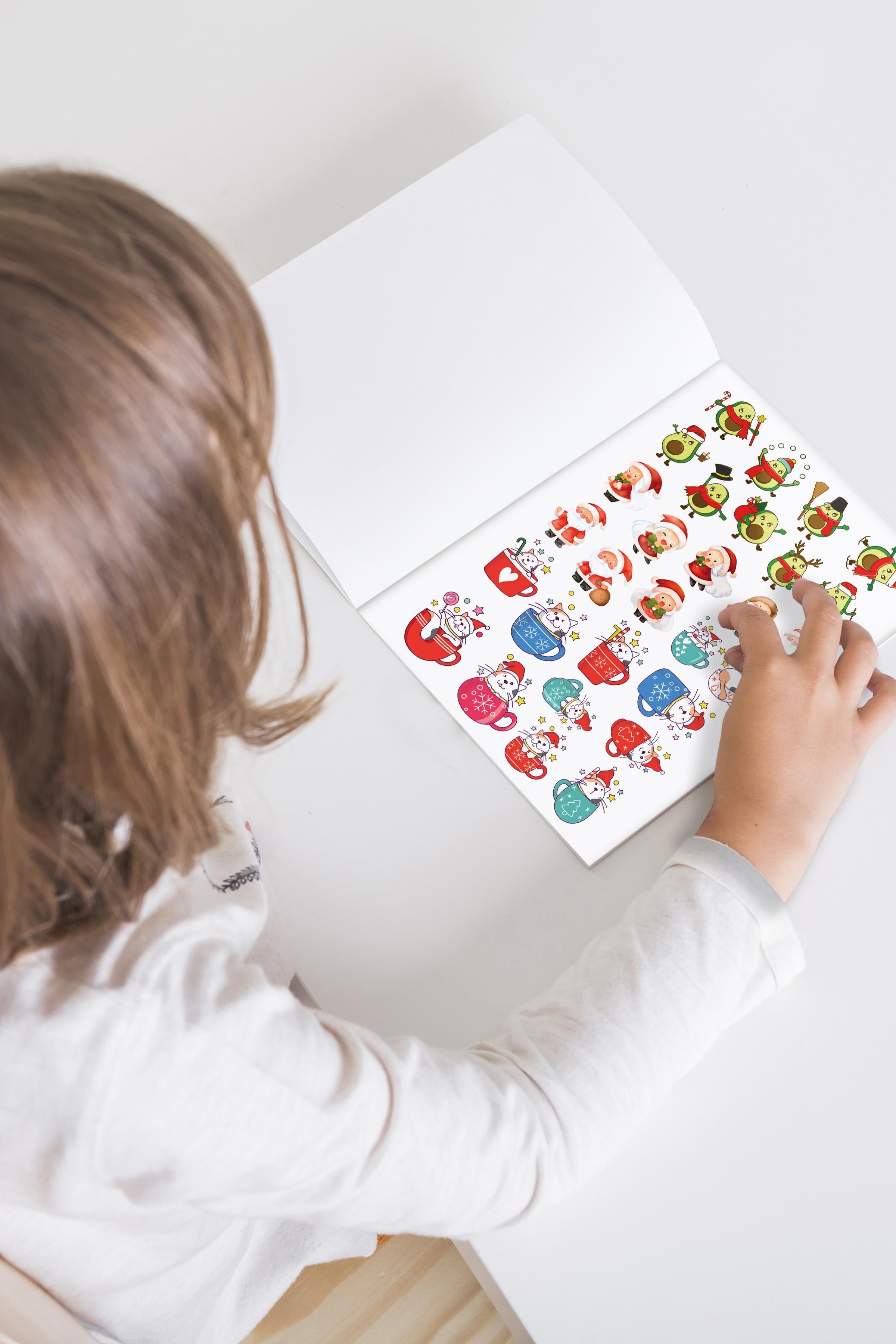 Yılbaşı Sticker, 230 Adet Etiket Seti, Sticker Defteri, Sticker Book, Yılbaşı Süs, Yılbaşı Dekor