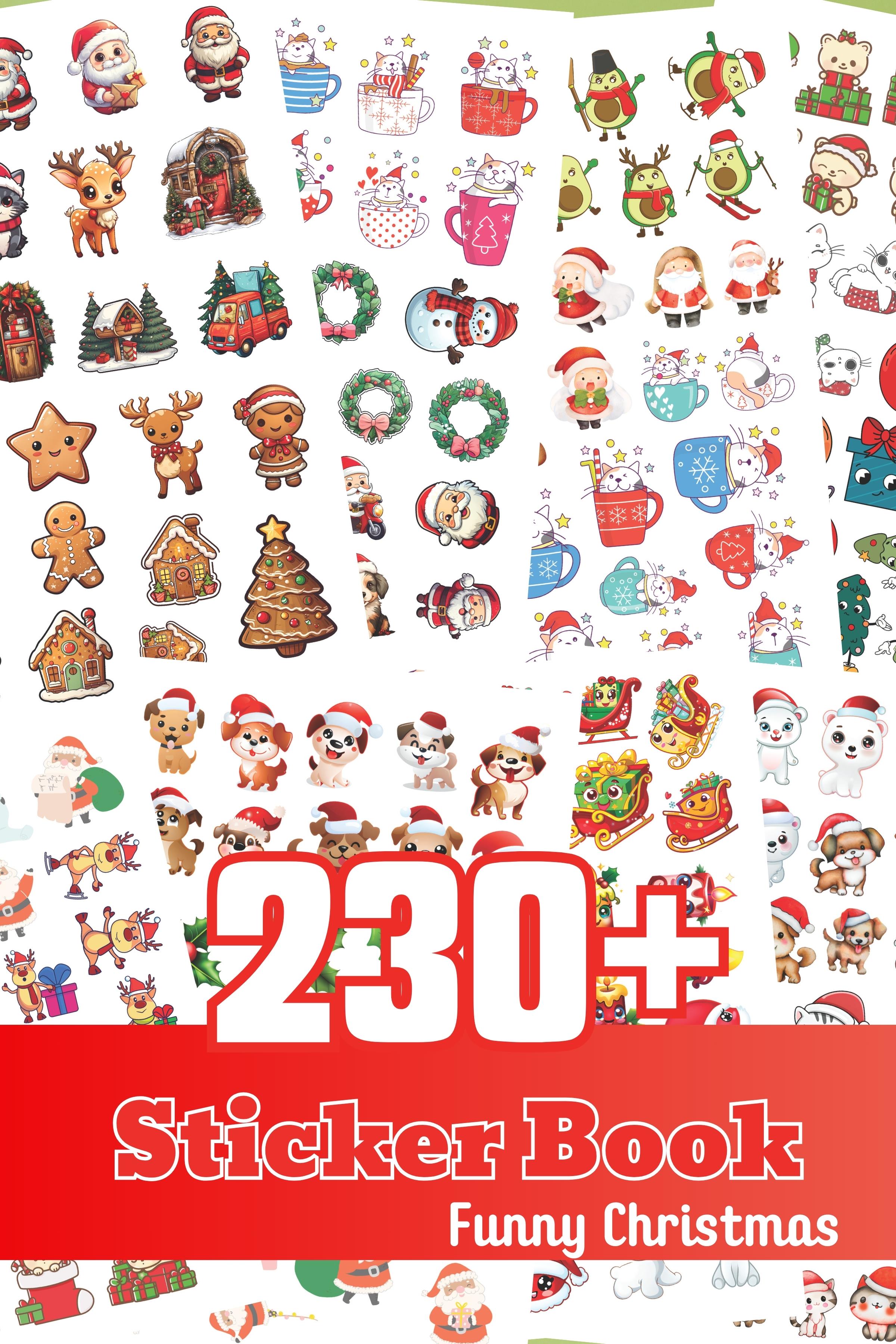 Yılbaşı Sticker, 230 Adet Etiket Seti, Sticker Defteri, Sticker Book, Yılbaşı Süs, Yılbaşı Dekor